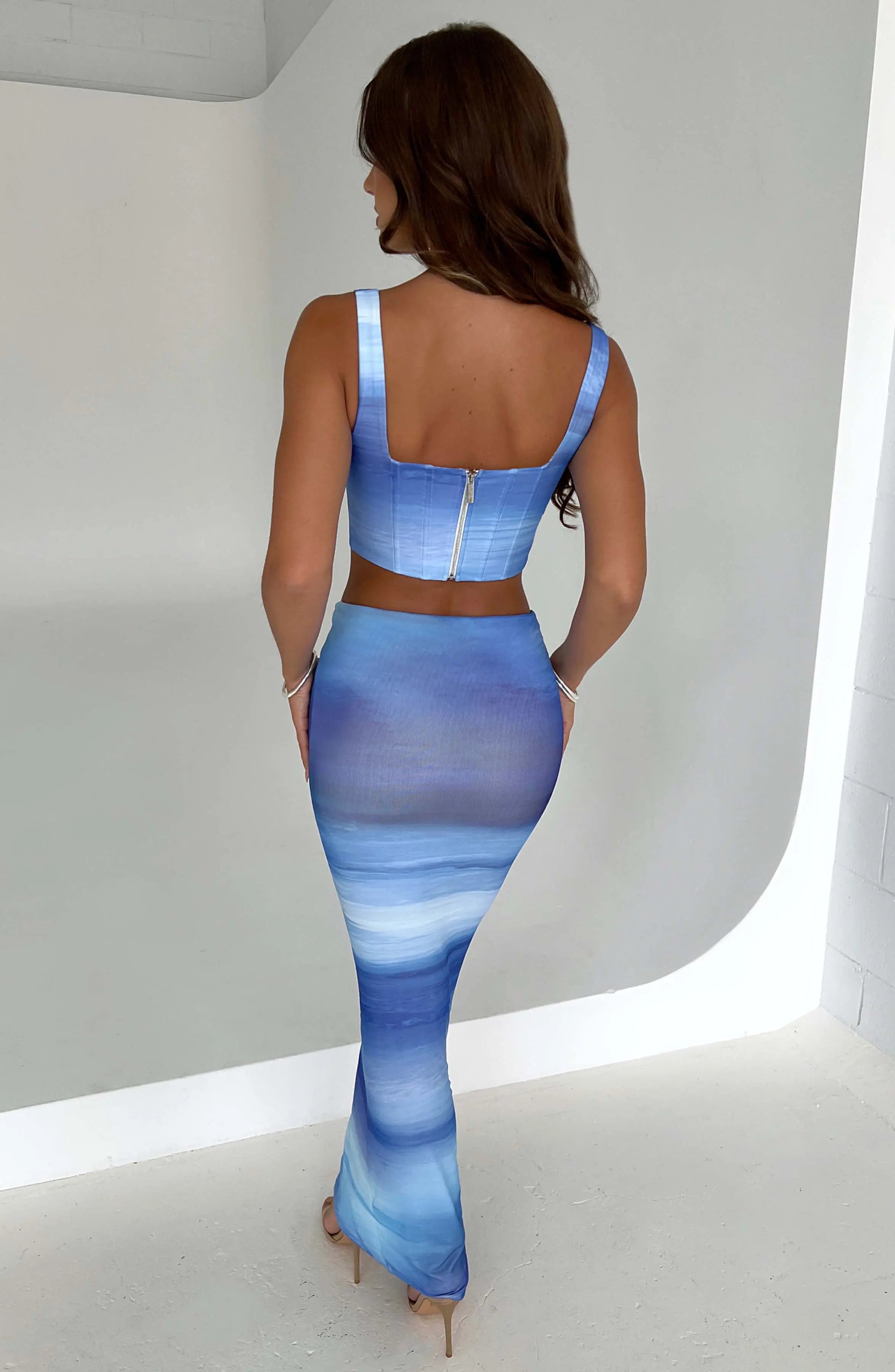 Amber Corset - Blue Haze Print B.D