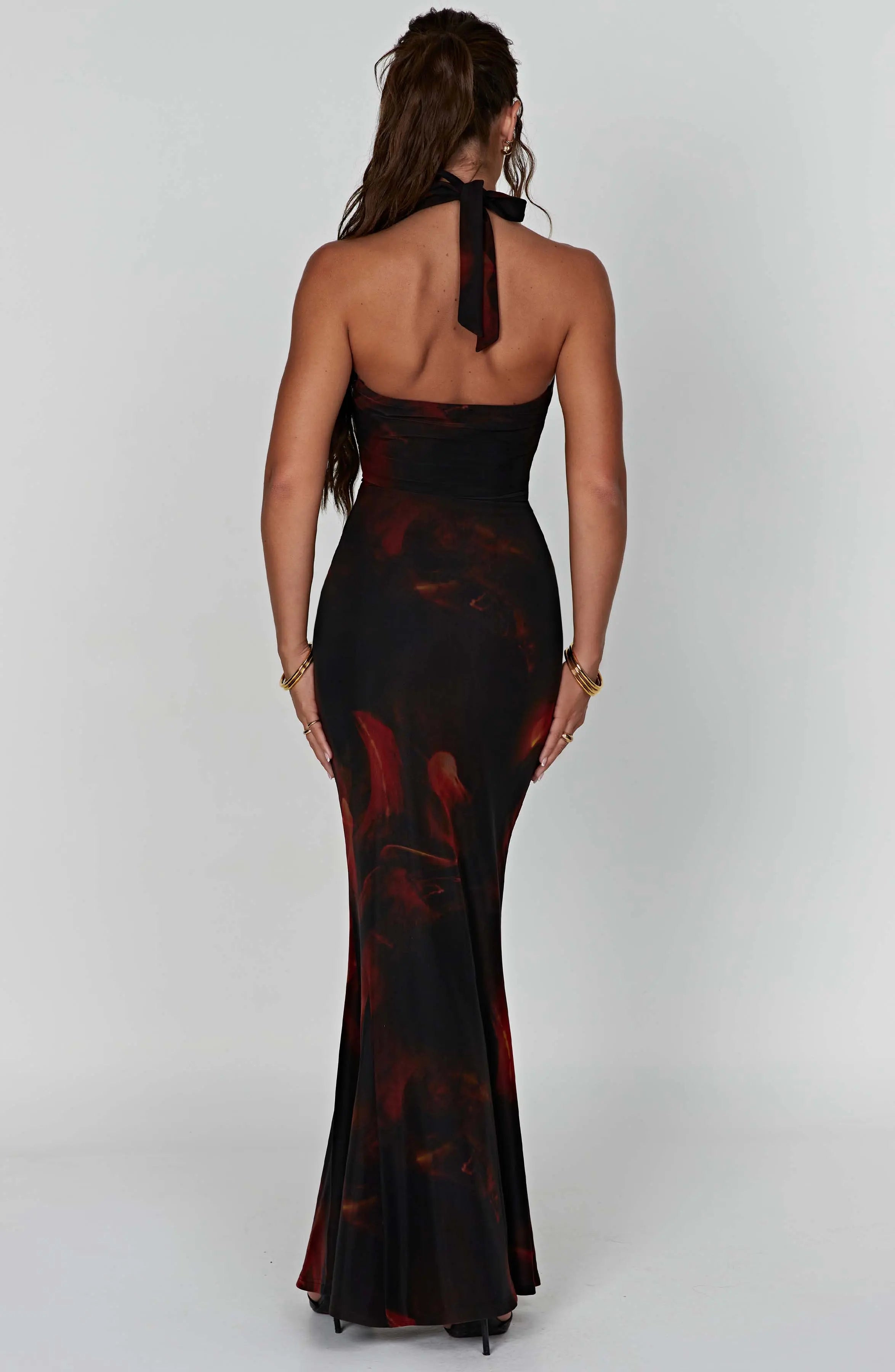 Chrishelle Maxi Dress - Fire Print M.T