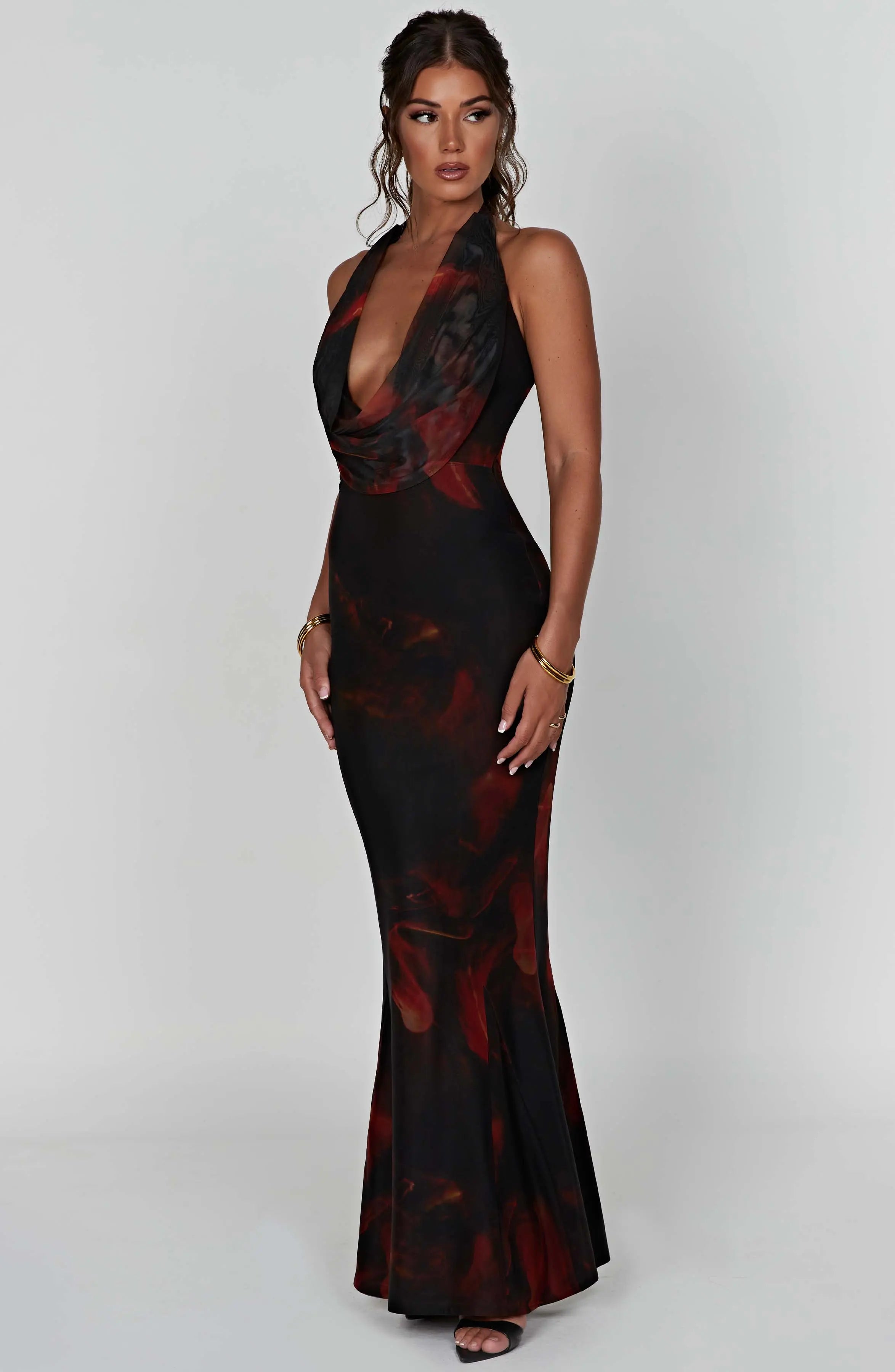 Chrishelle Maxi Dress - Fire Print M.T