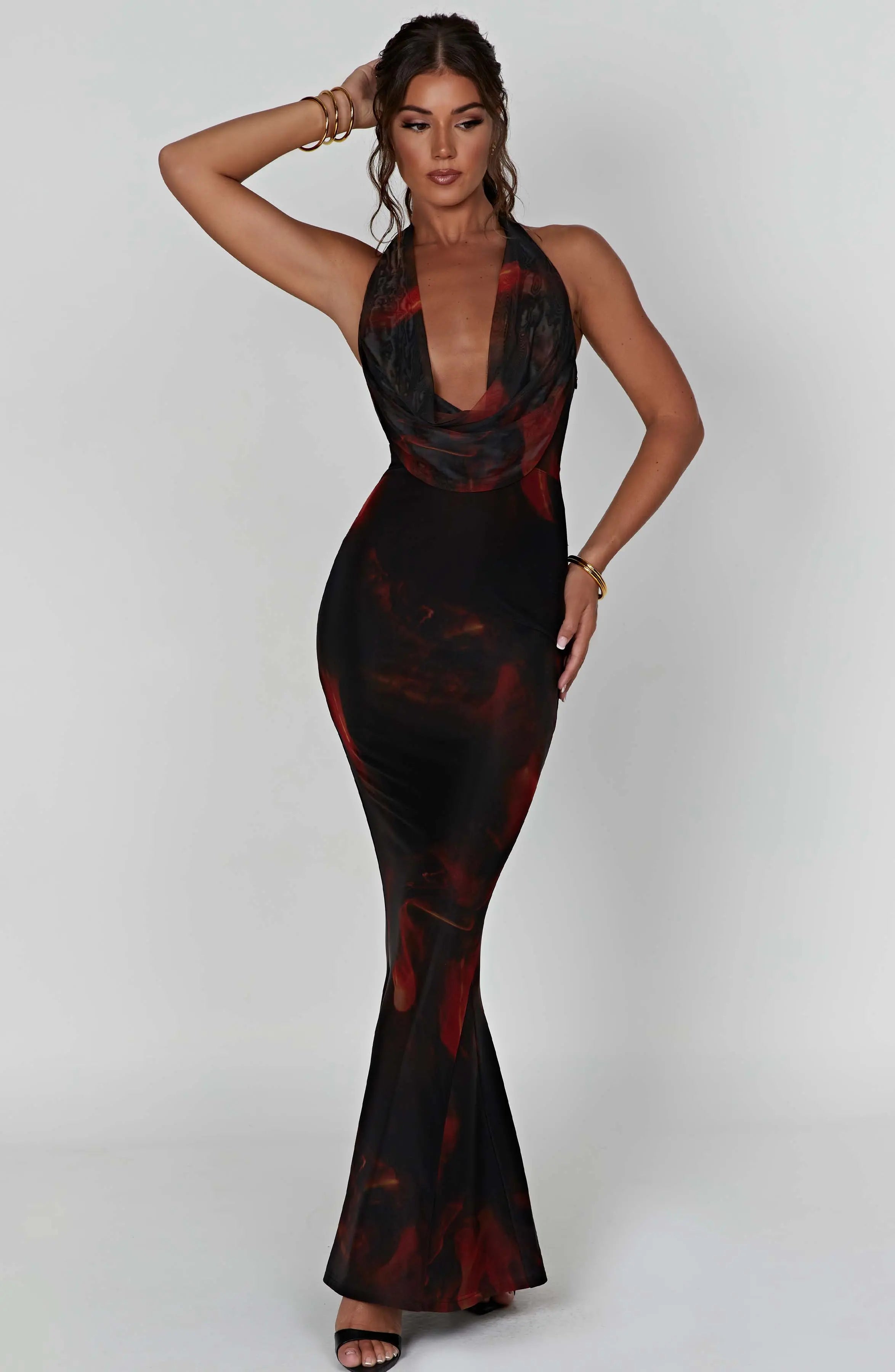 Chrishelle Maxi Dress - Fire Print M.T