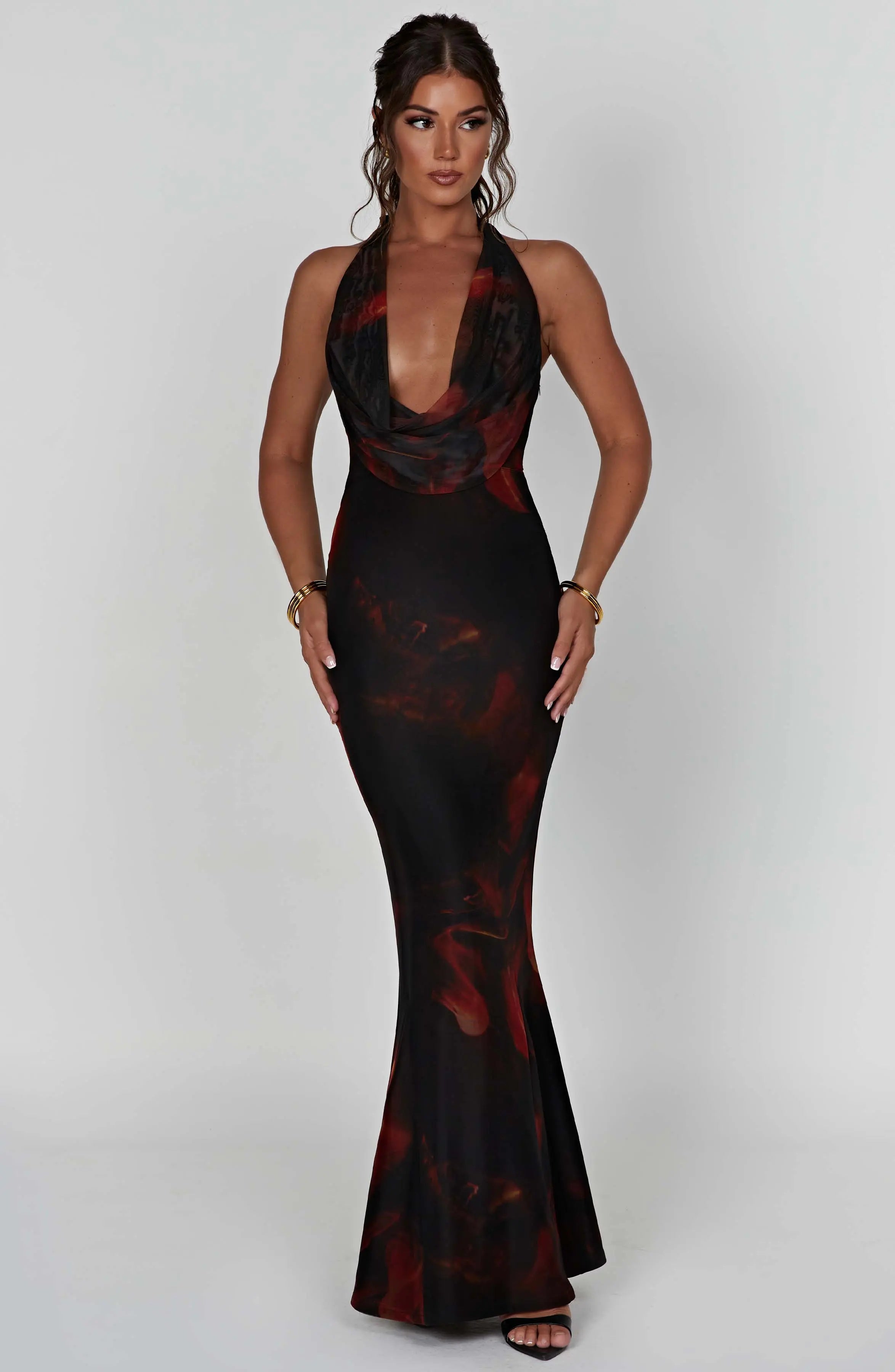 Chrishelle Maxi Dress - Fire Print M.T