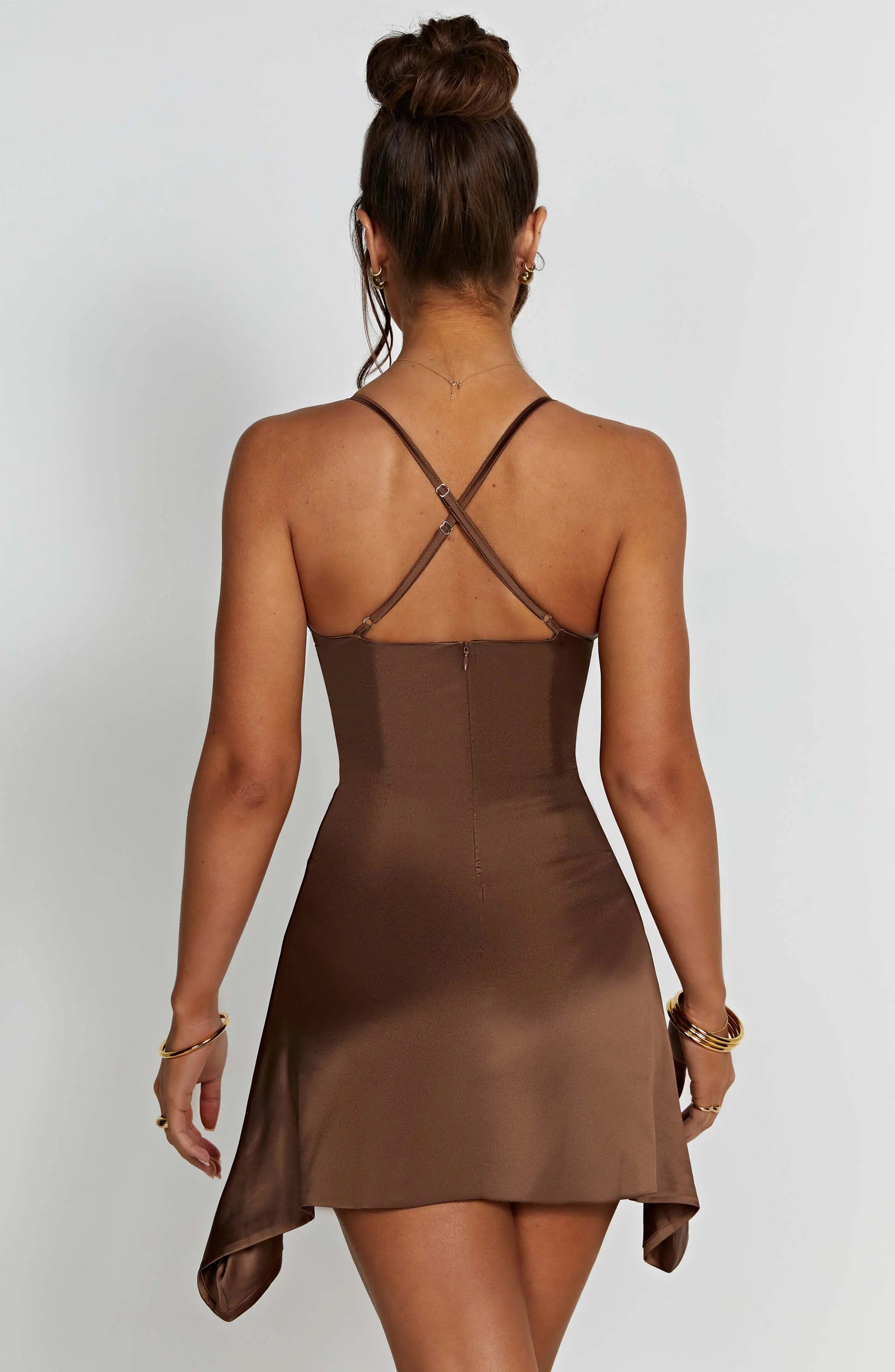 Clarise Mini Dress - Chocolate C.F