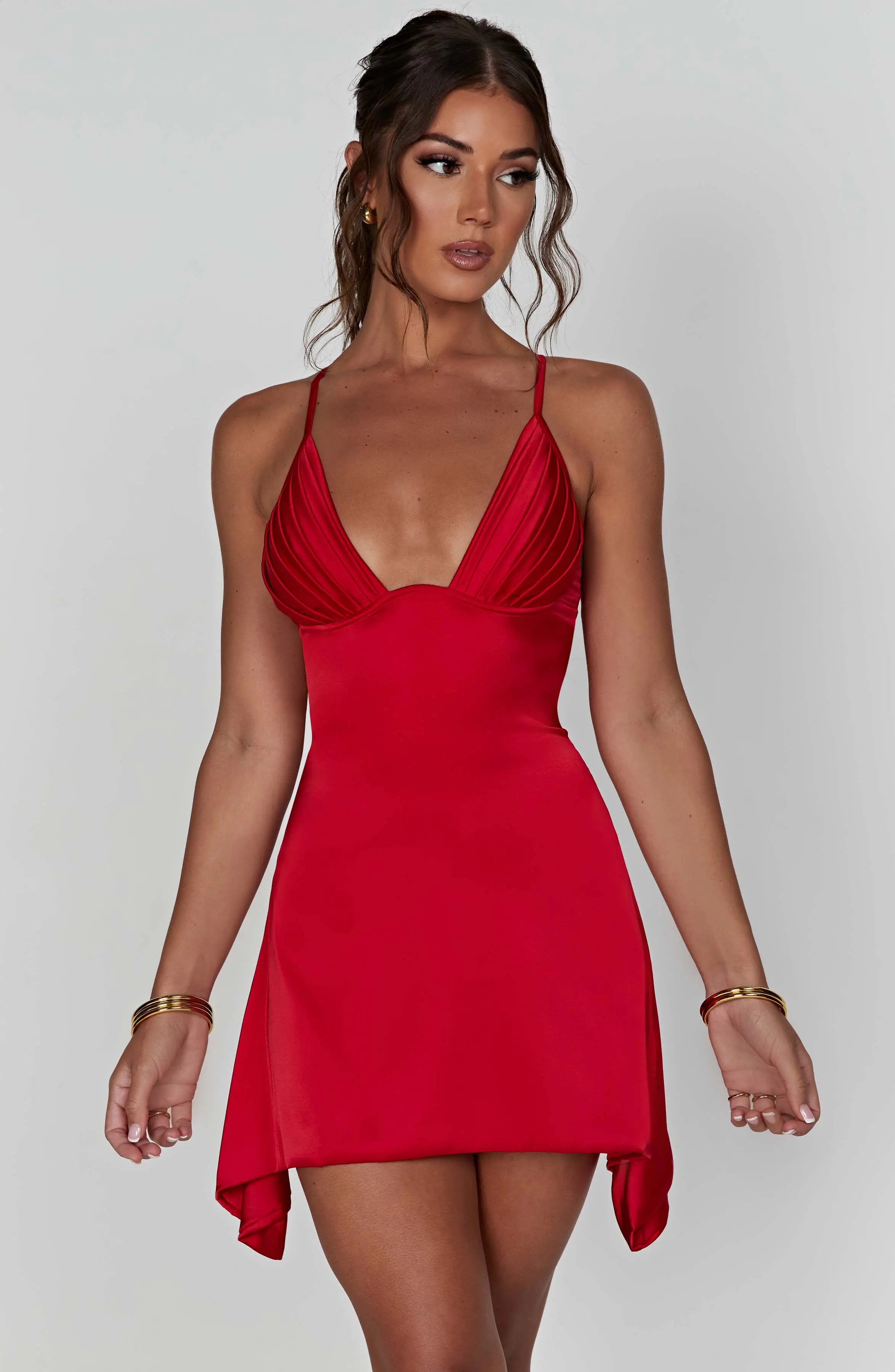 Clarise Mini Dress - Red C.F