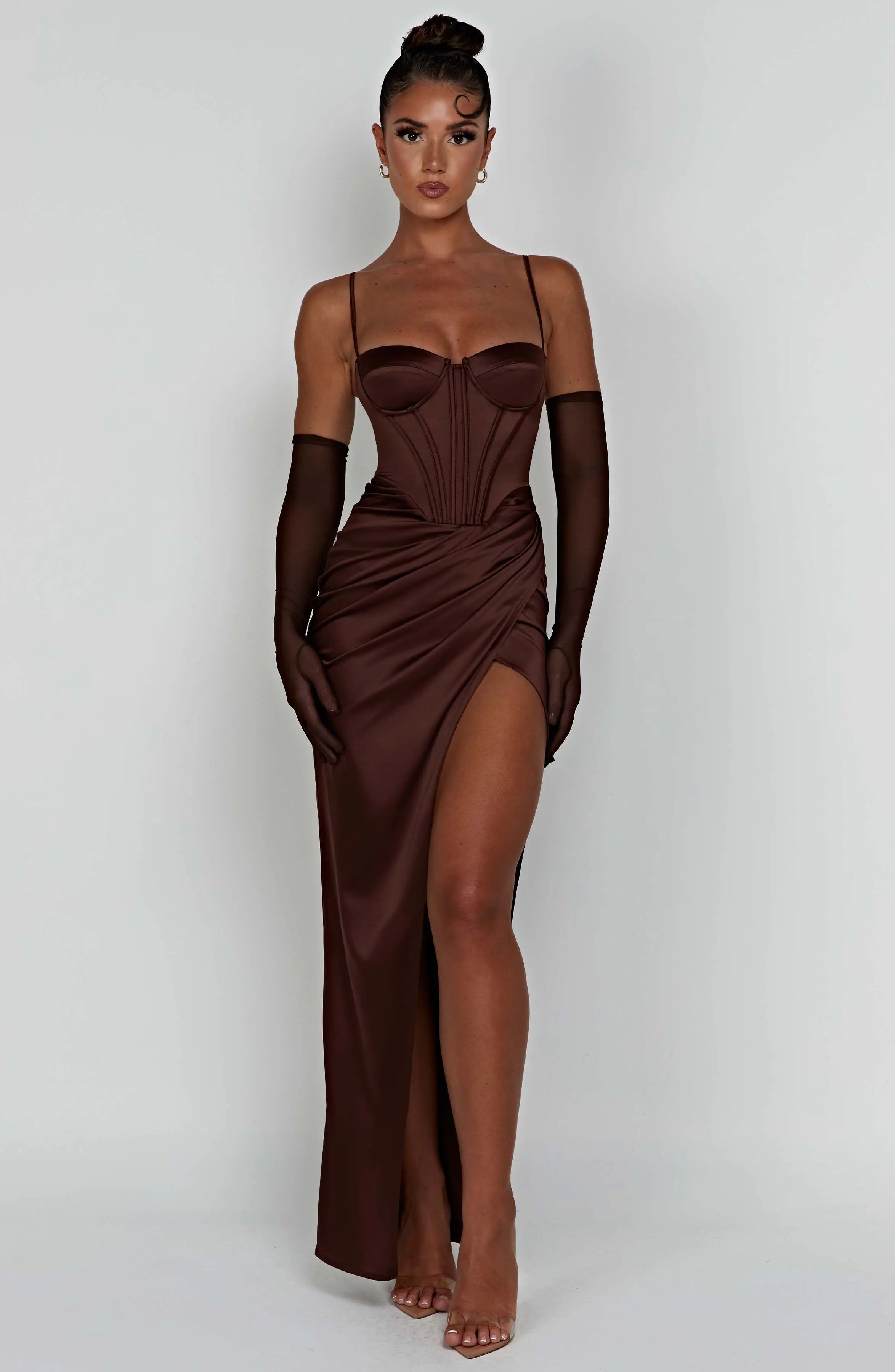 Despina Maxi Dress - Chocolate C.F