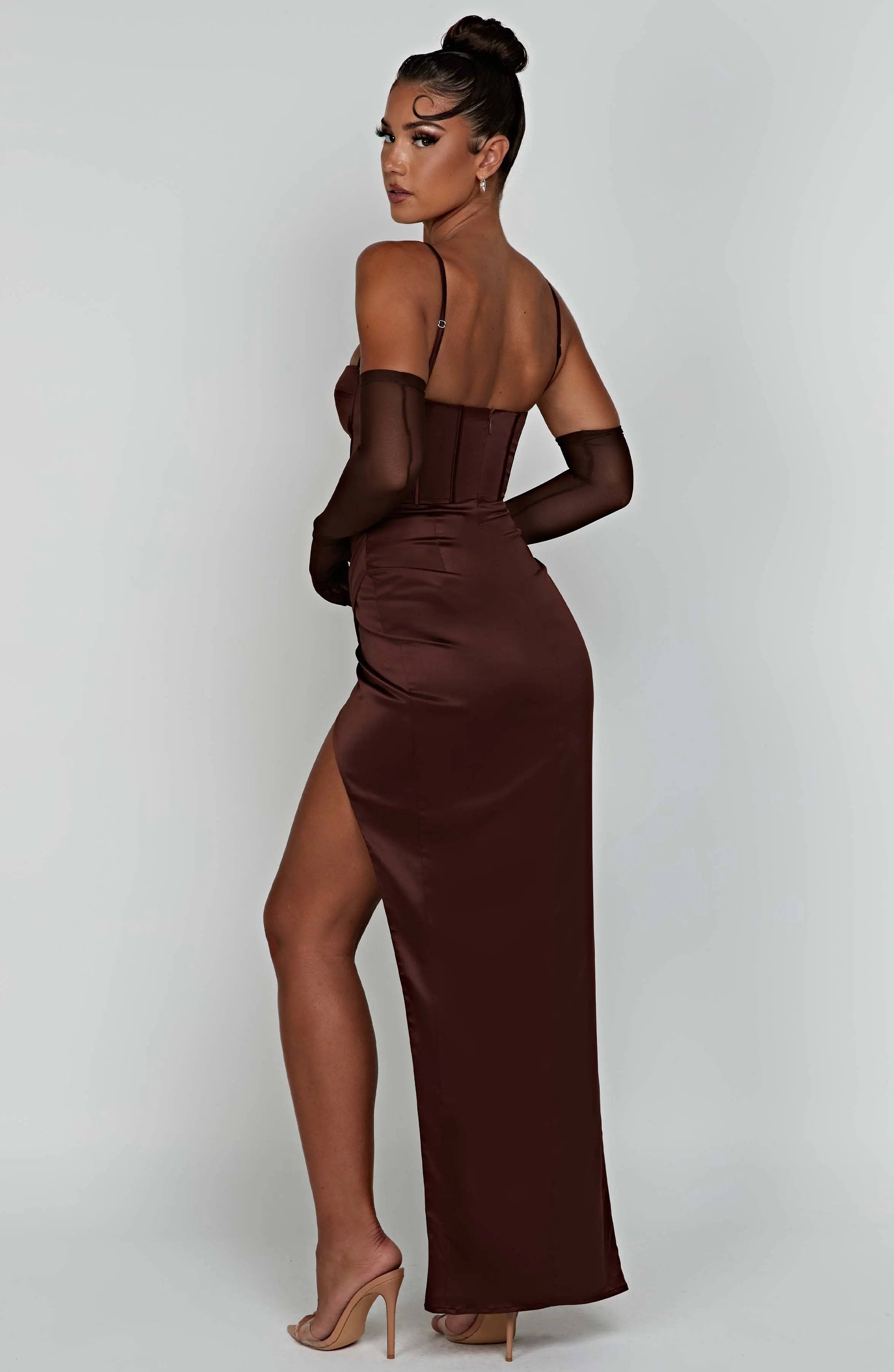 Despina Maxi Dress - Chocolate C.F