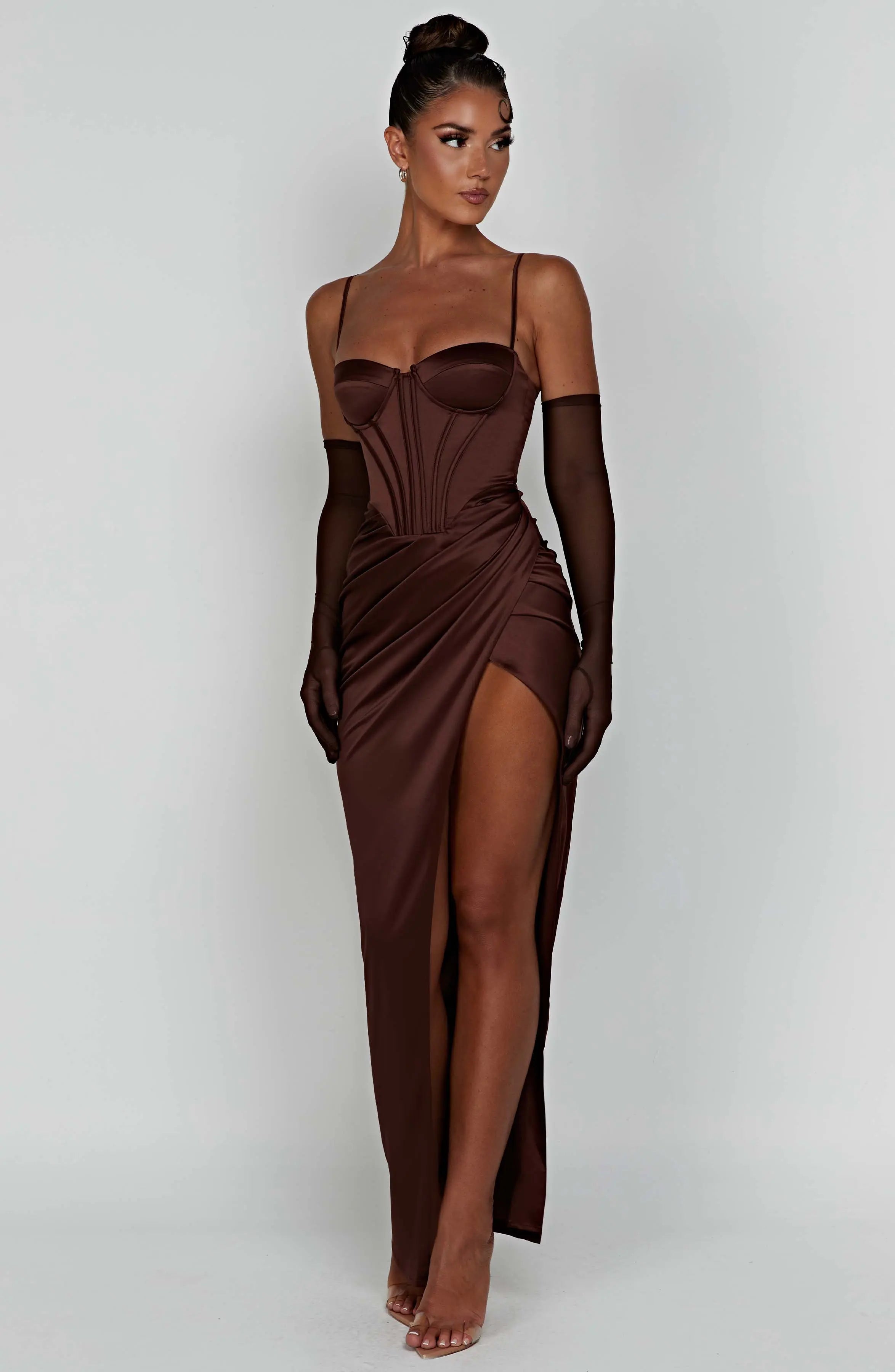 Despina Maxi Dress - Chocolate C.F