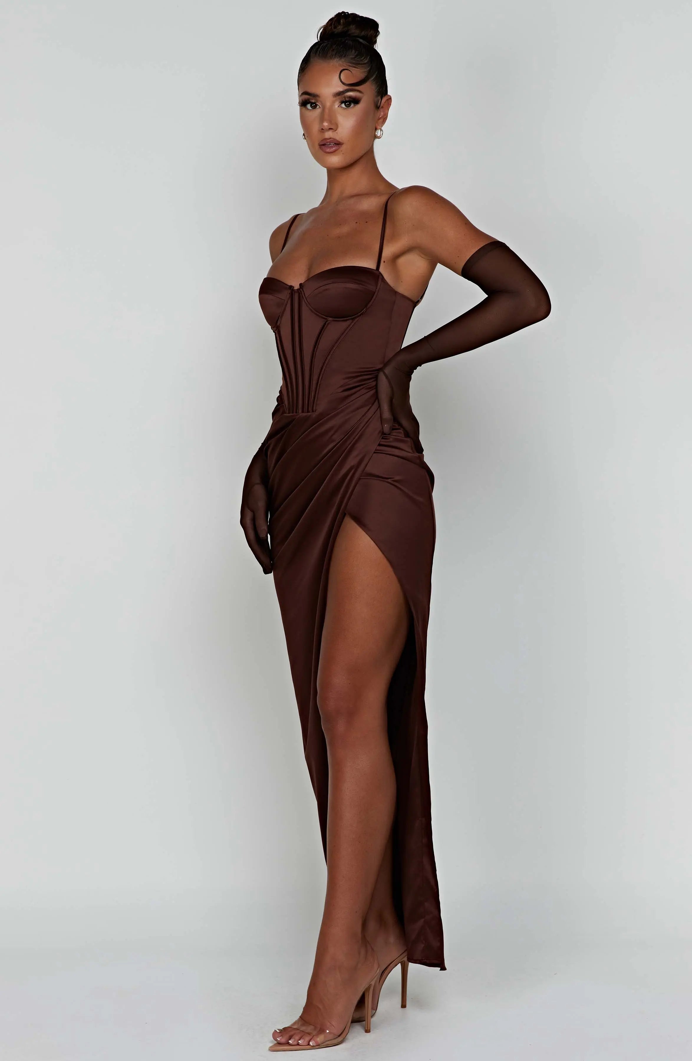 Despina Maxi Dress - Chocolate C.F