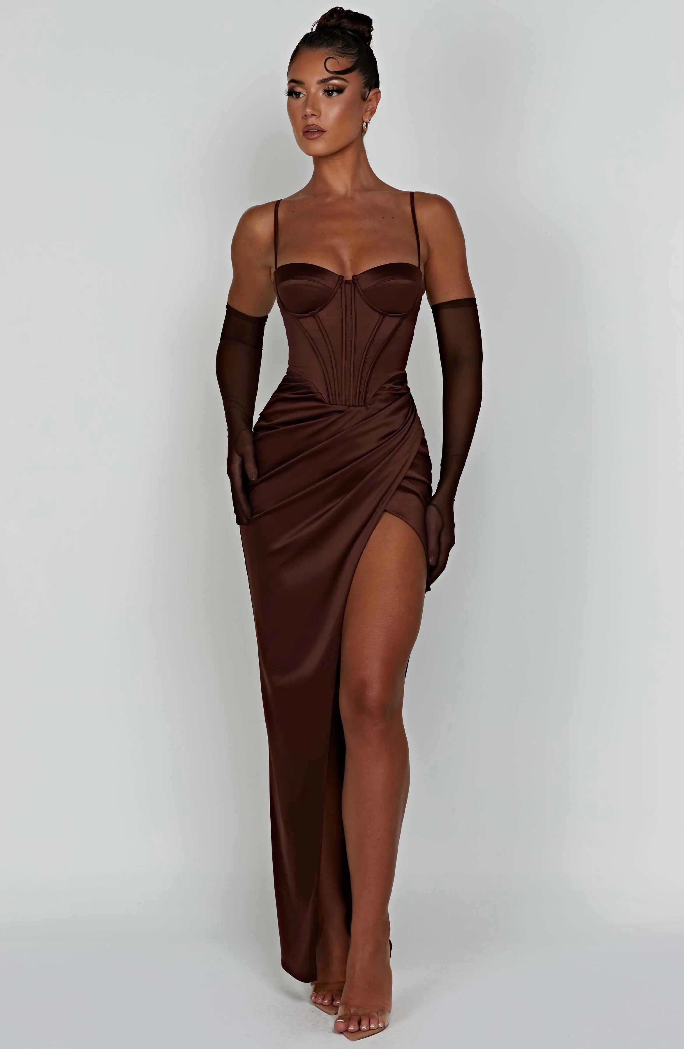 Despina Maxi Dress - Chocolate C.F