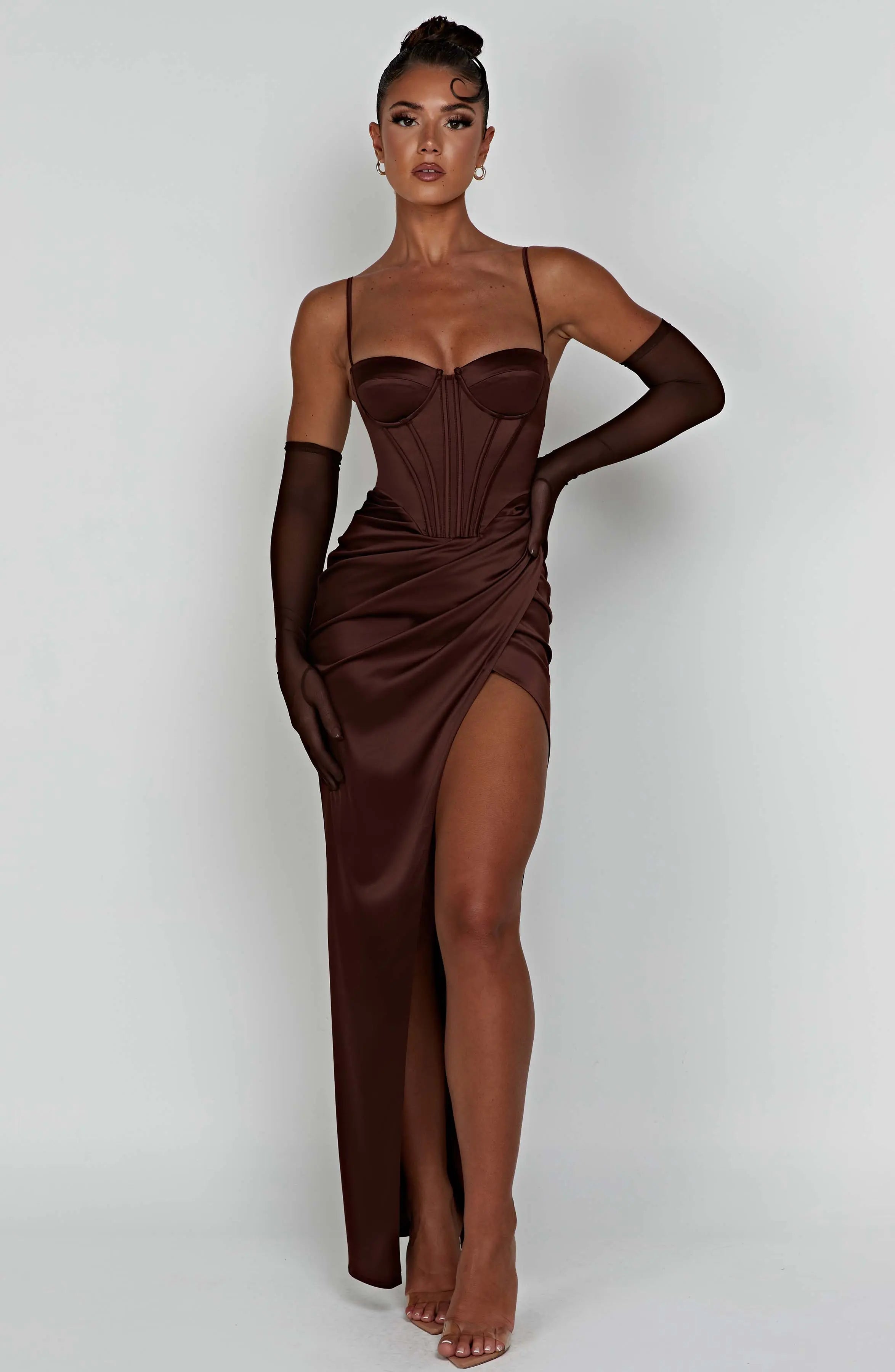 Despina Maxi Dress - Chocolate C.F