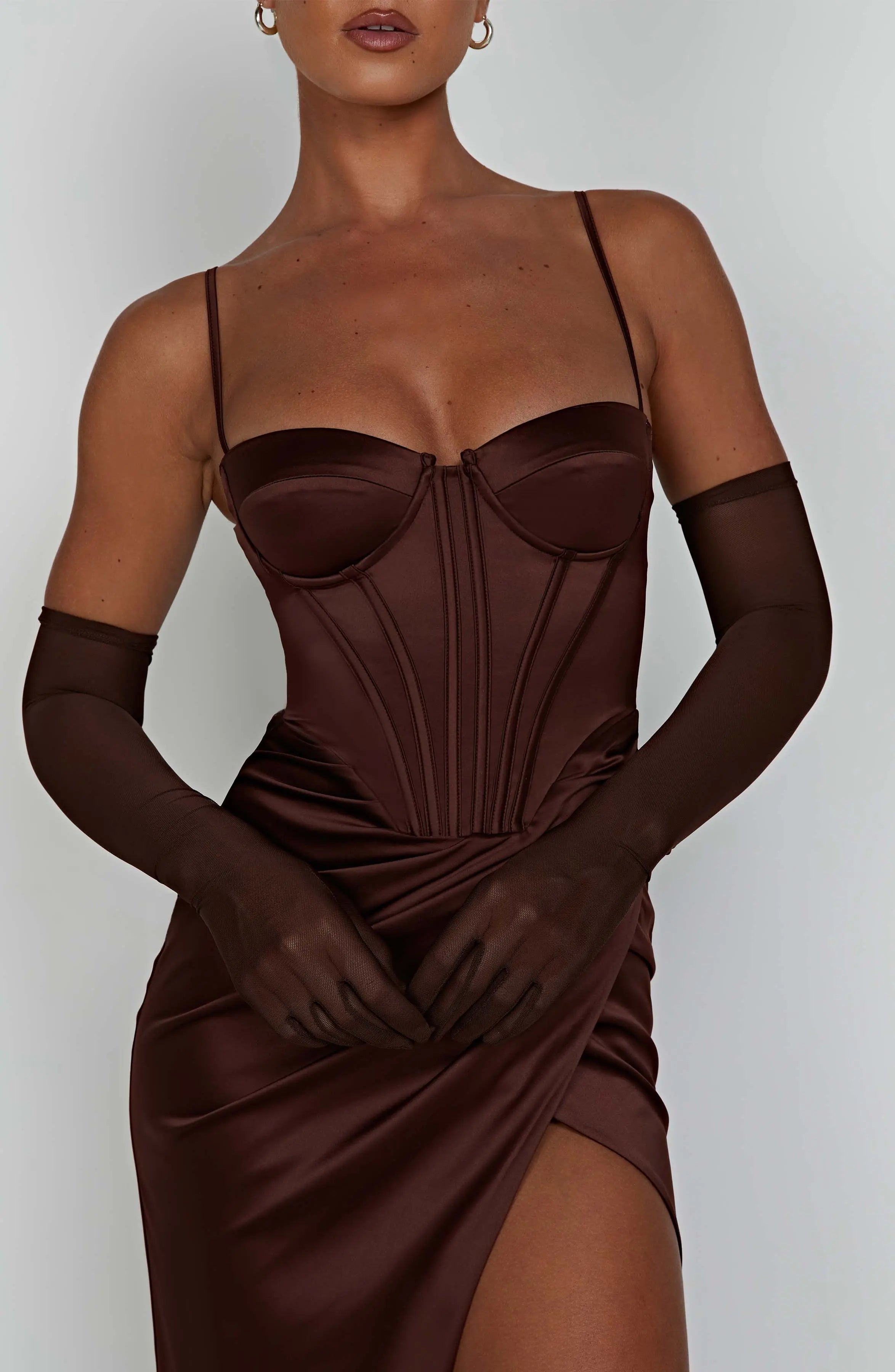 Despina Maxi Dress - Chocolate C.F