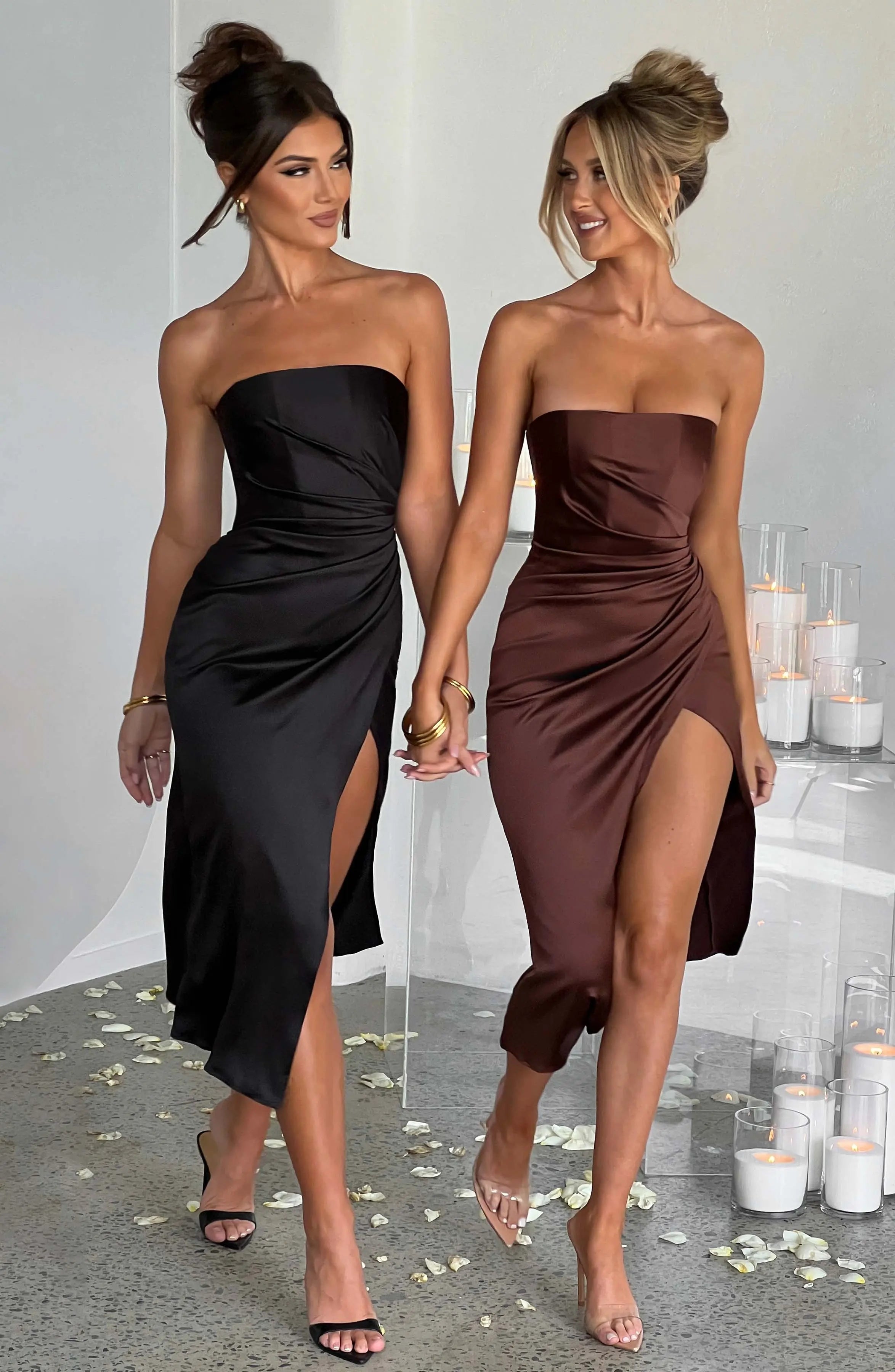 Inez Midi Dress - Chocolate C.F