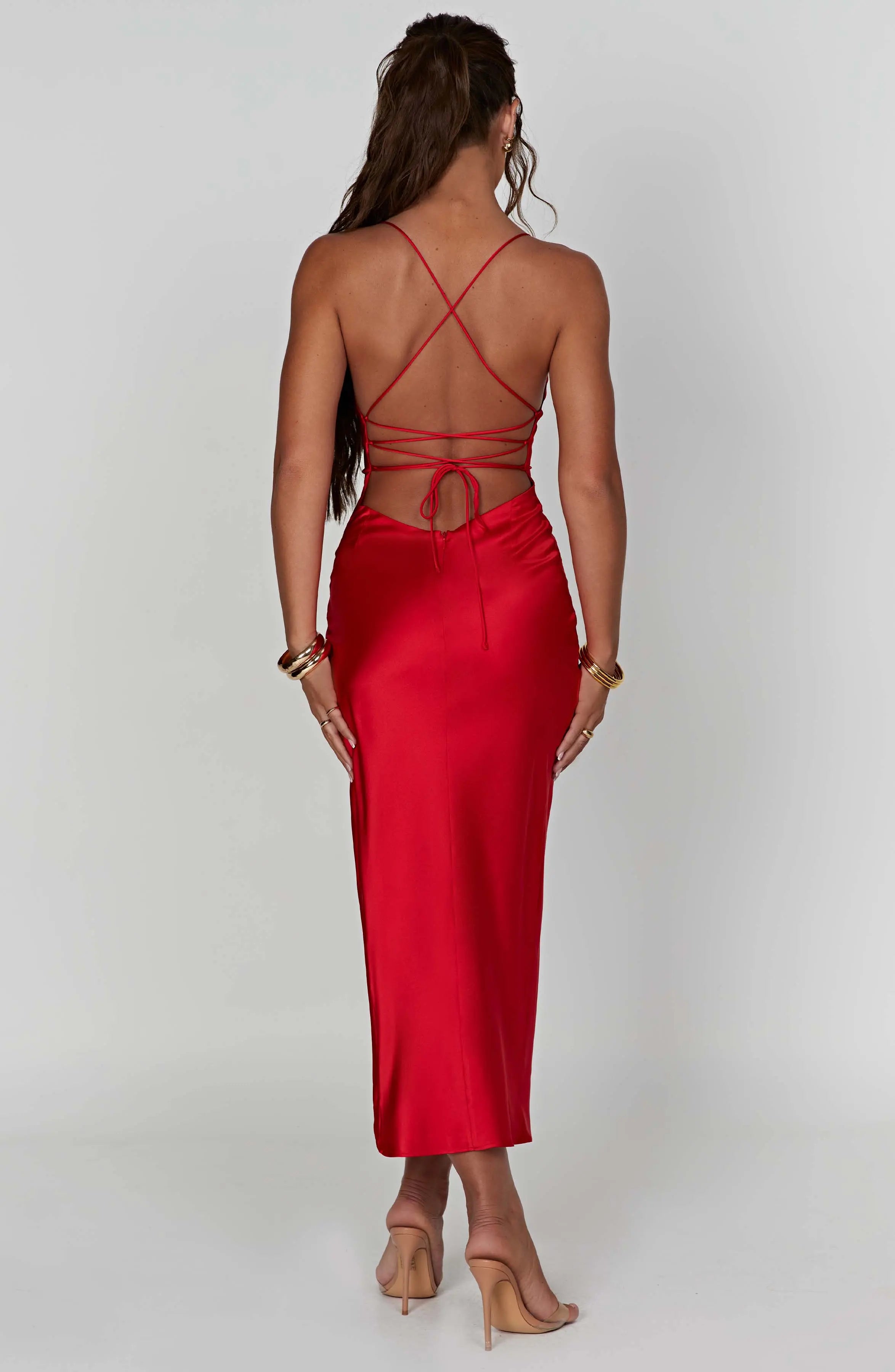 Jaida Midi Dress - Red M.T