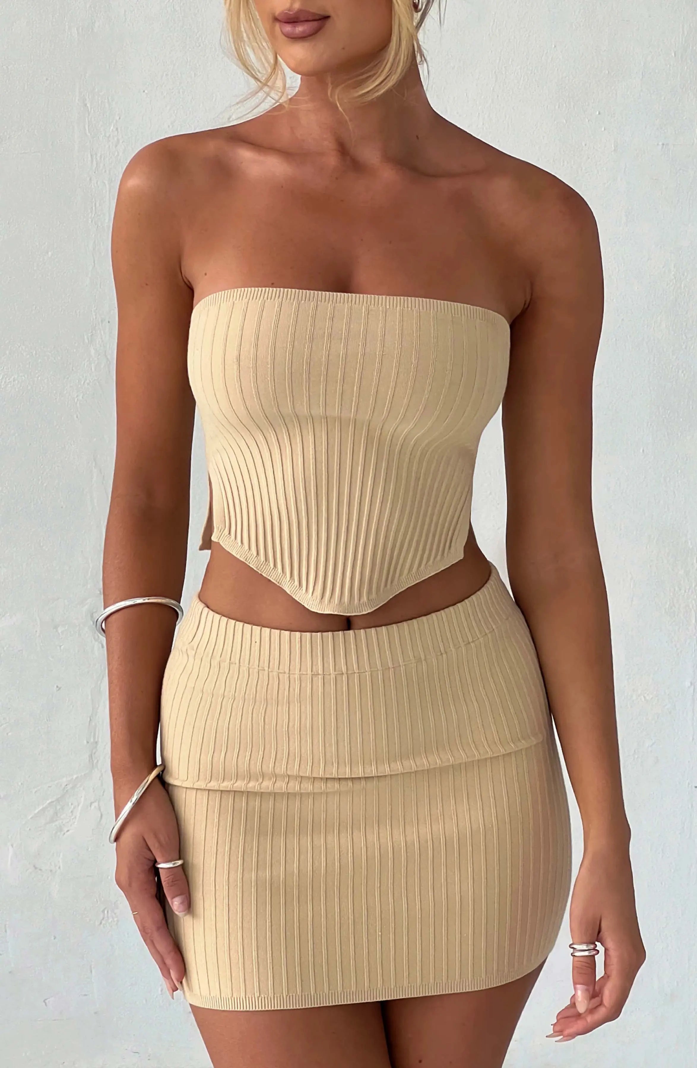 Jaz Mini Skirt - Beige T.T