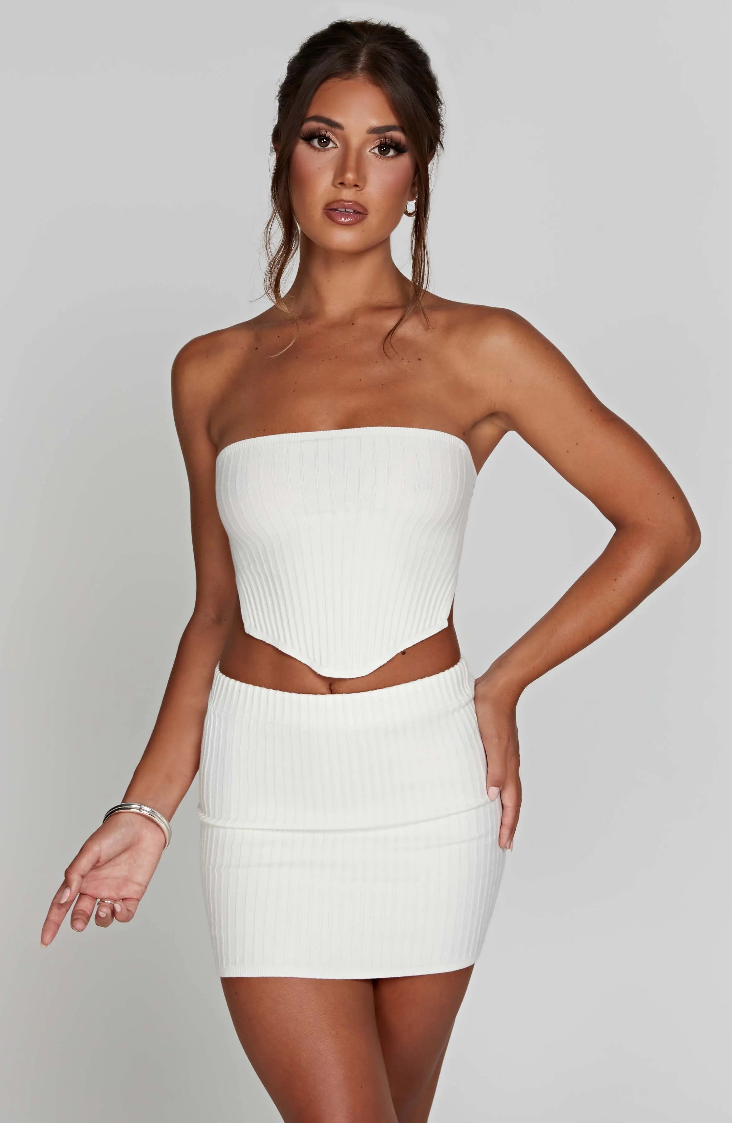 Jaz Mini Skirt - White T.T