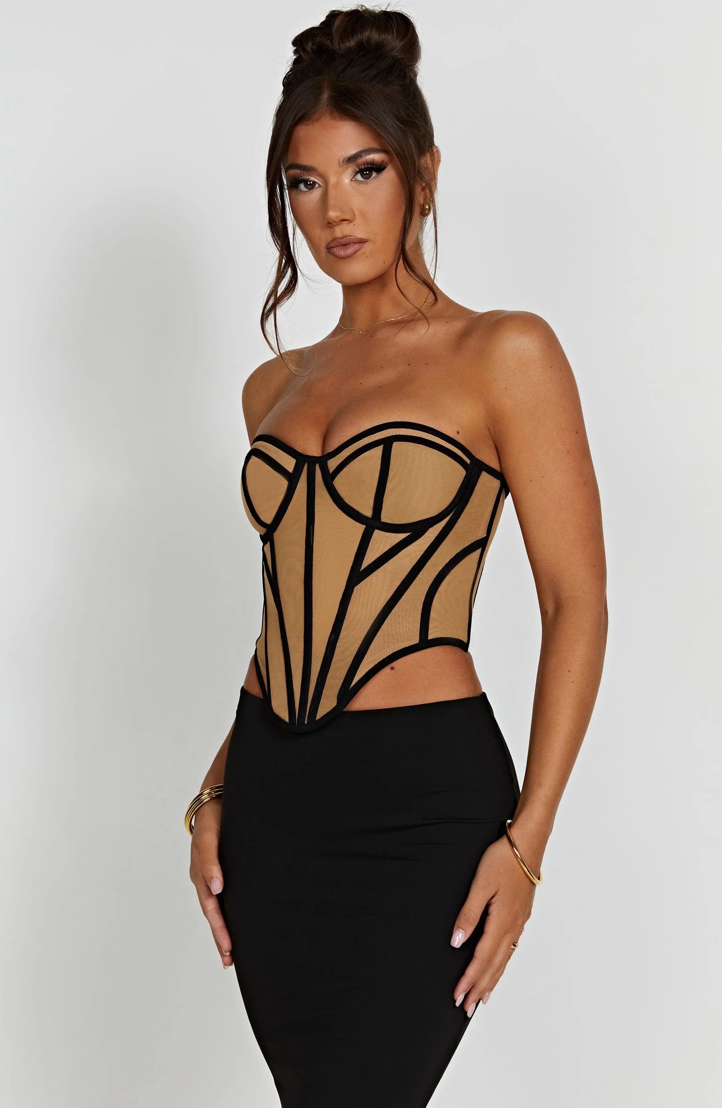 Santanna Corset - Black/Nude C.F