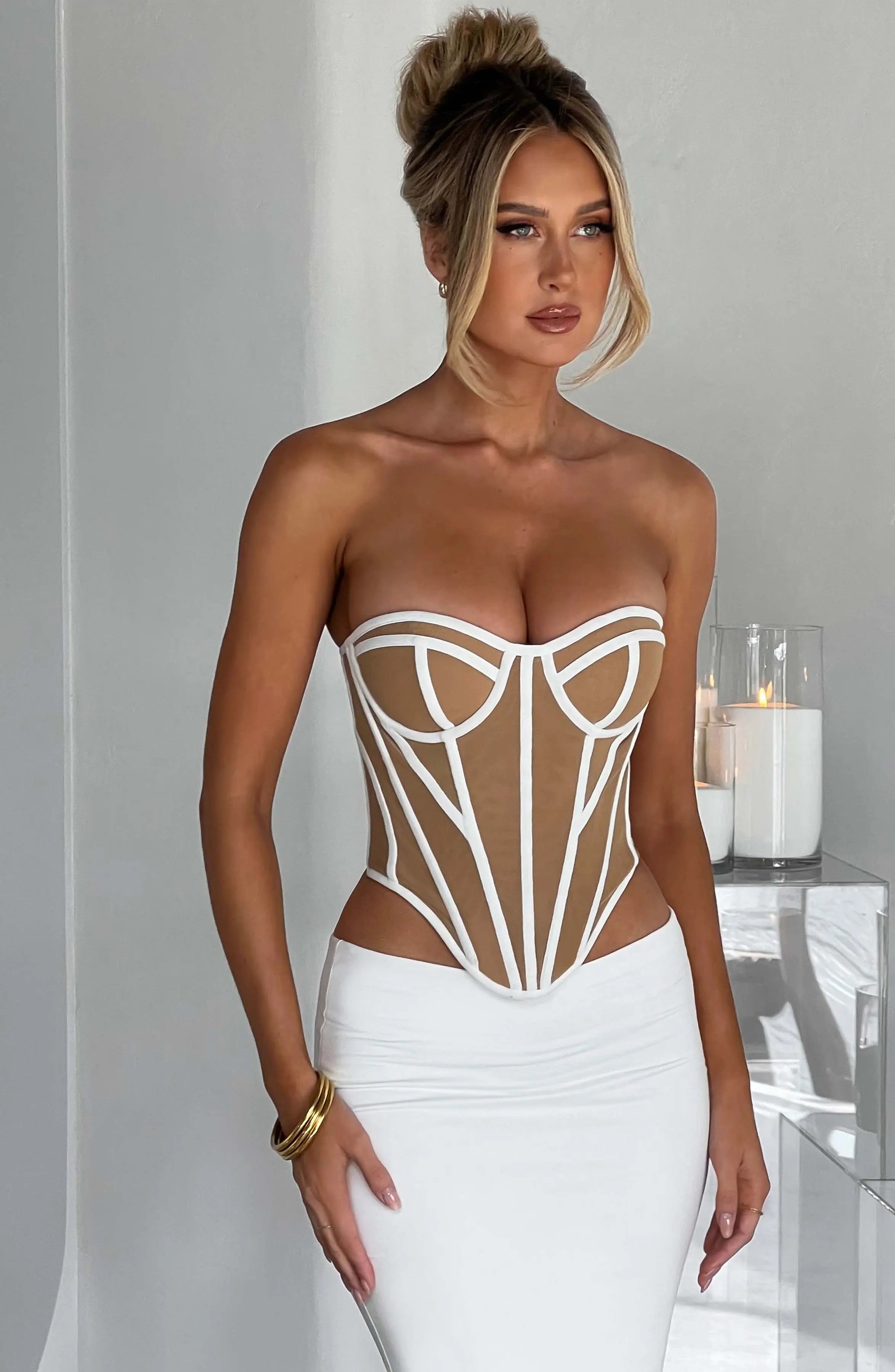 Santanna Corset - Ivory/Nude C.F