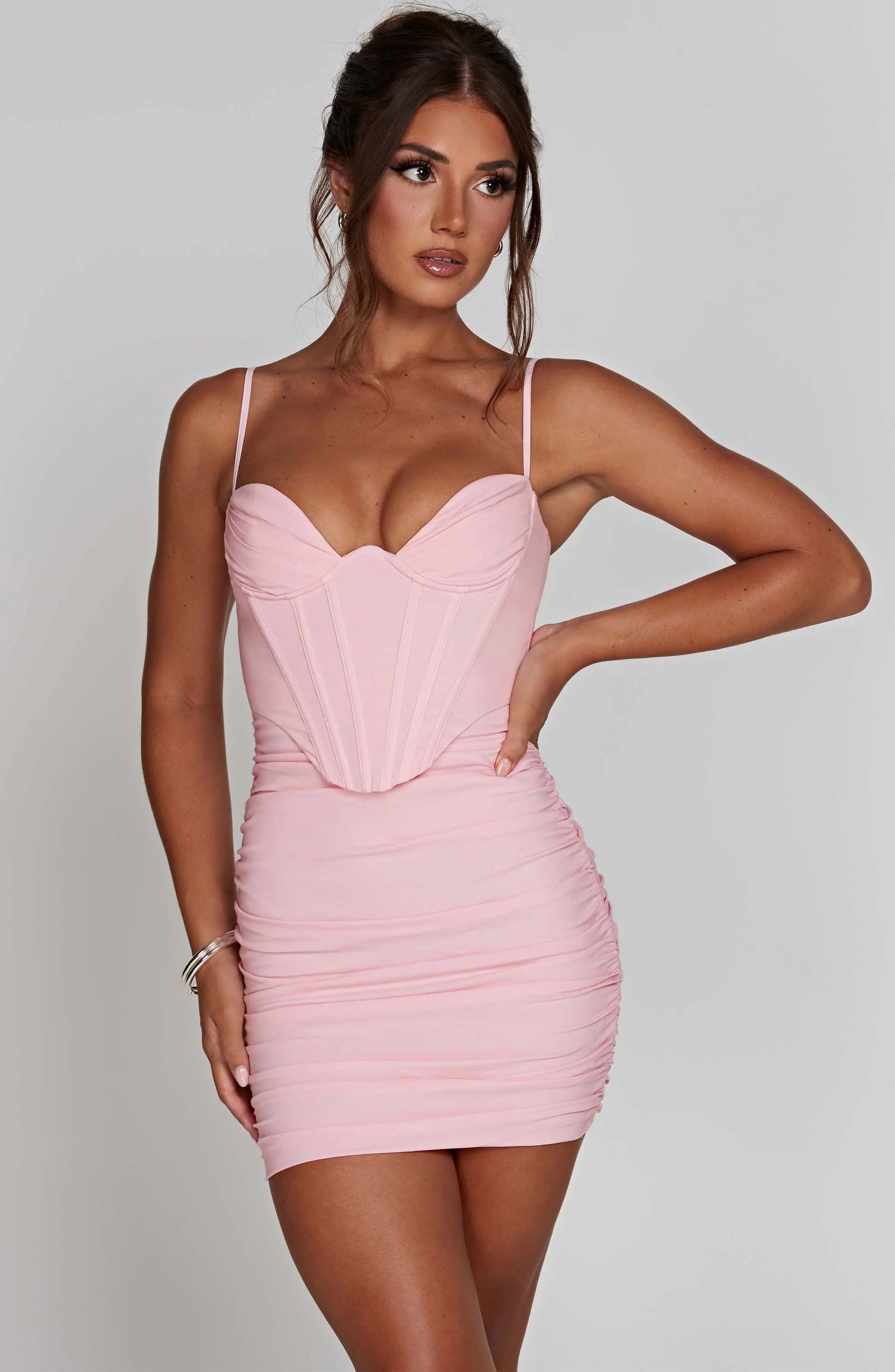 Nyla Mini Dress - Baby Pink C.F