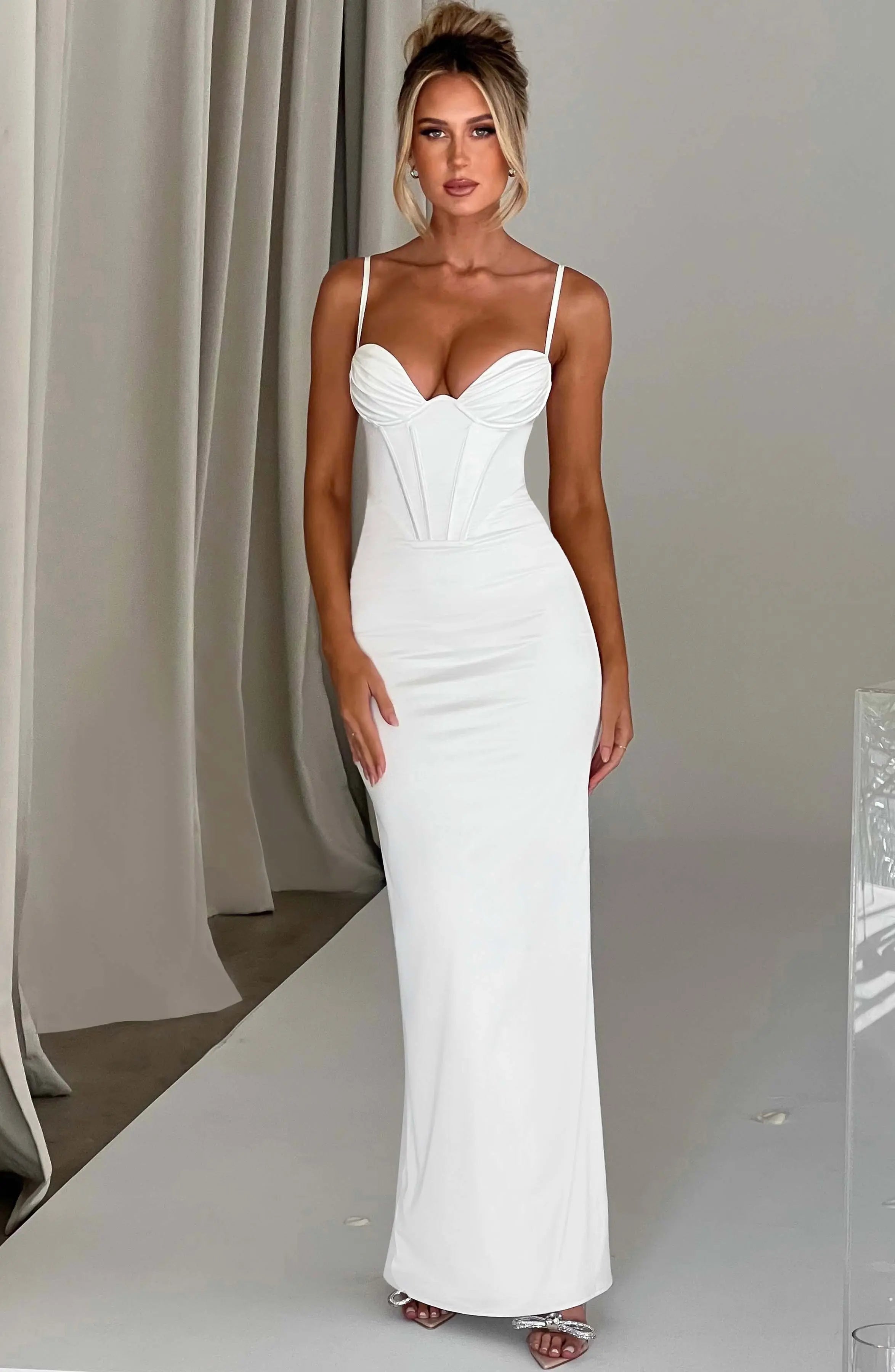 Onika Maxi Dress - Ivory C.F