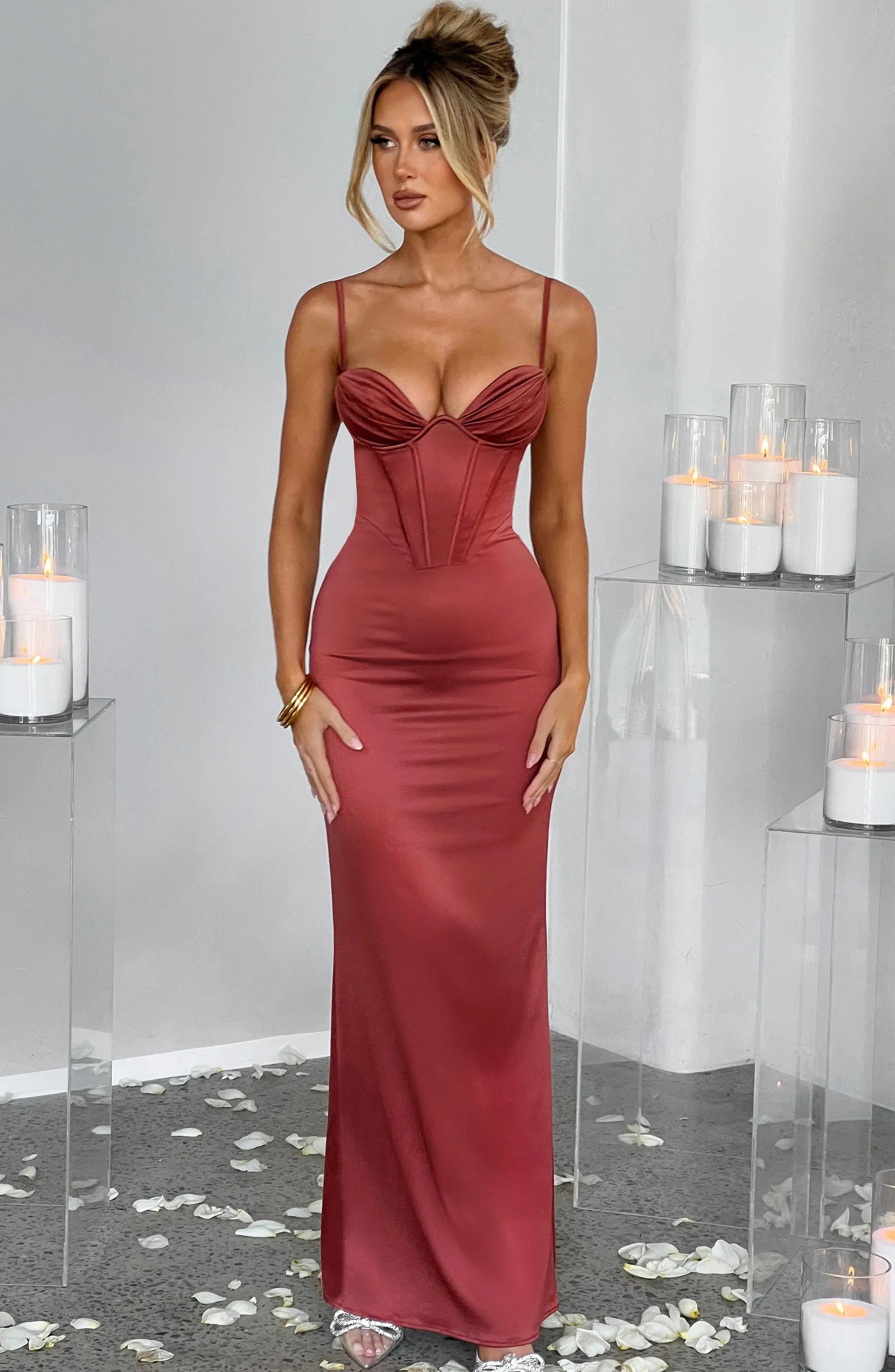 Onika Maxi Dress - Rust C.F