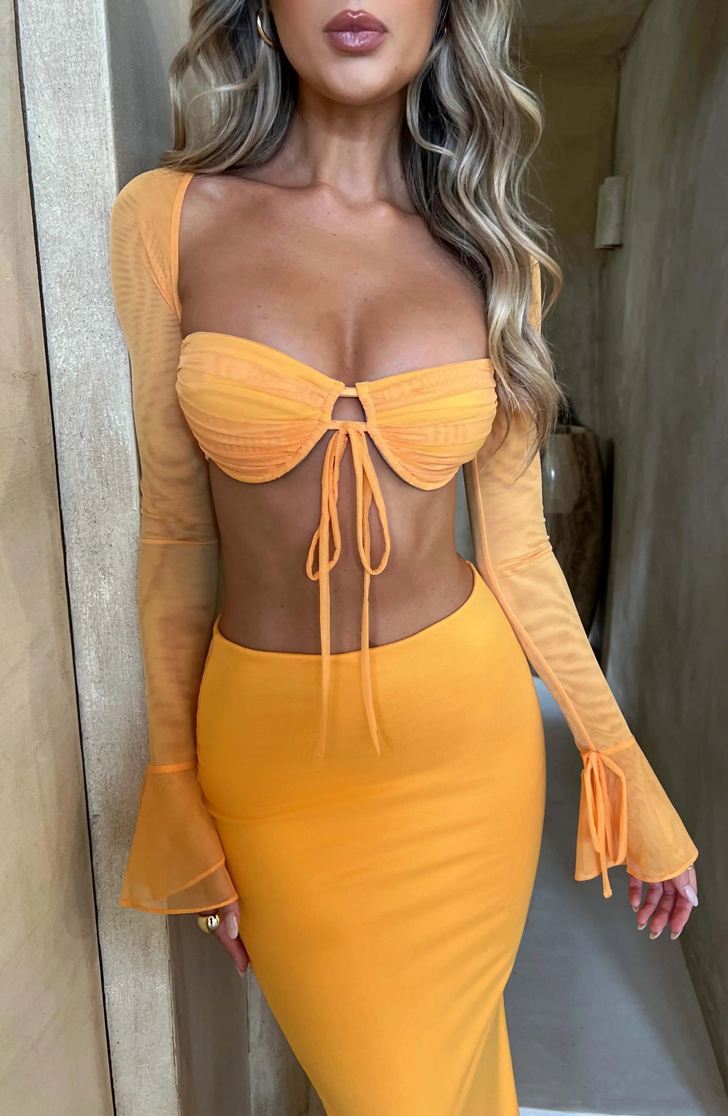 Priscilla Top - Tangerine