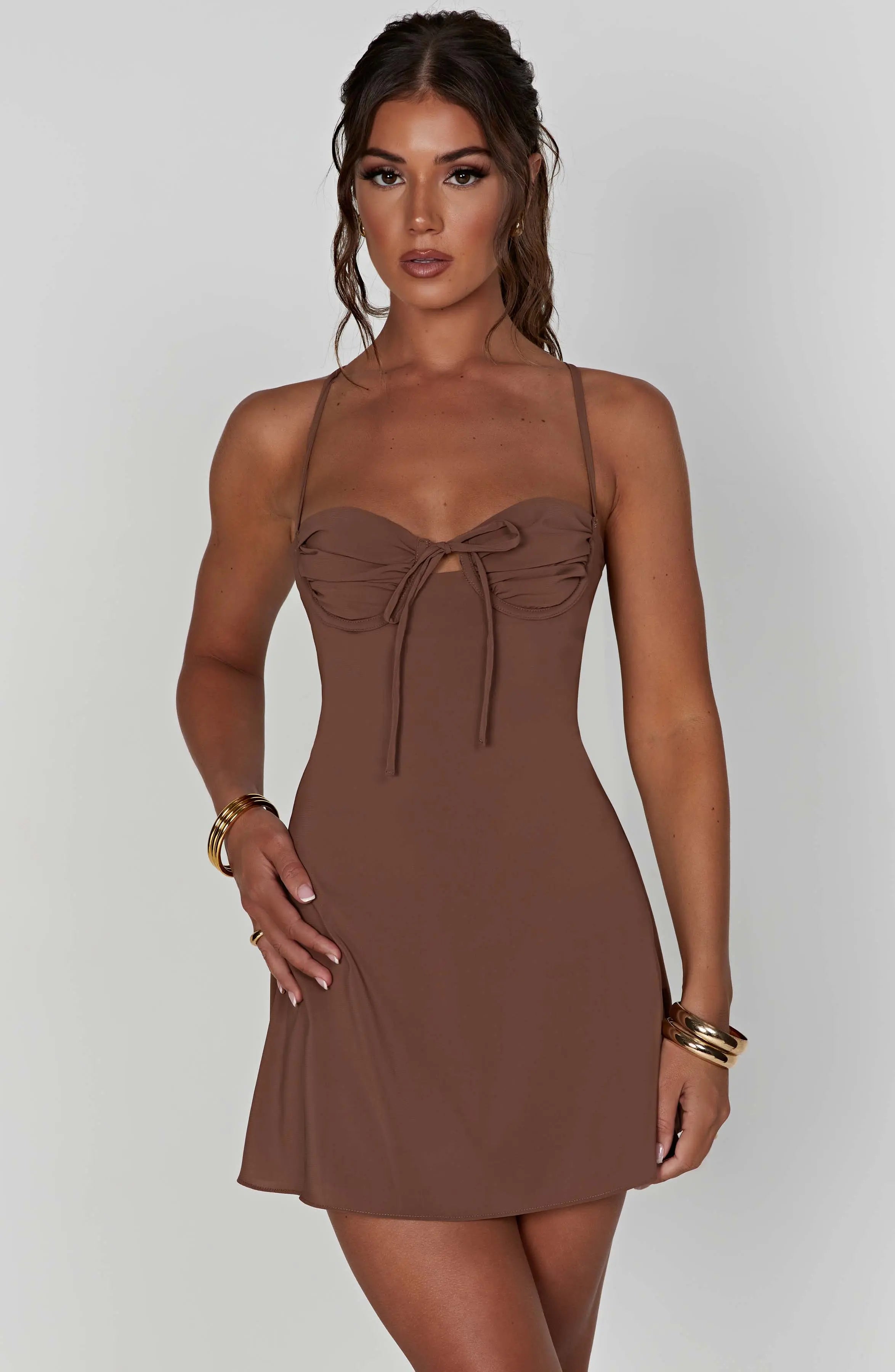 Renee Mini Dress - Chocolate L.F