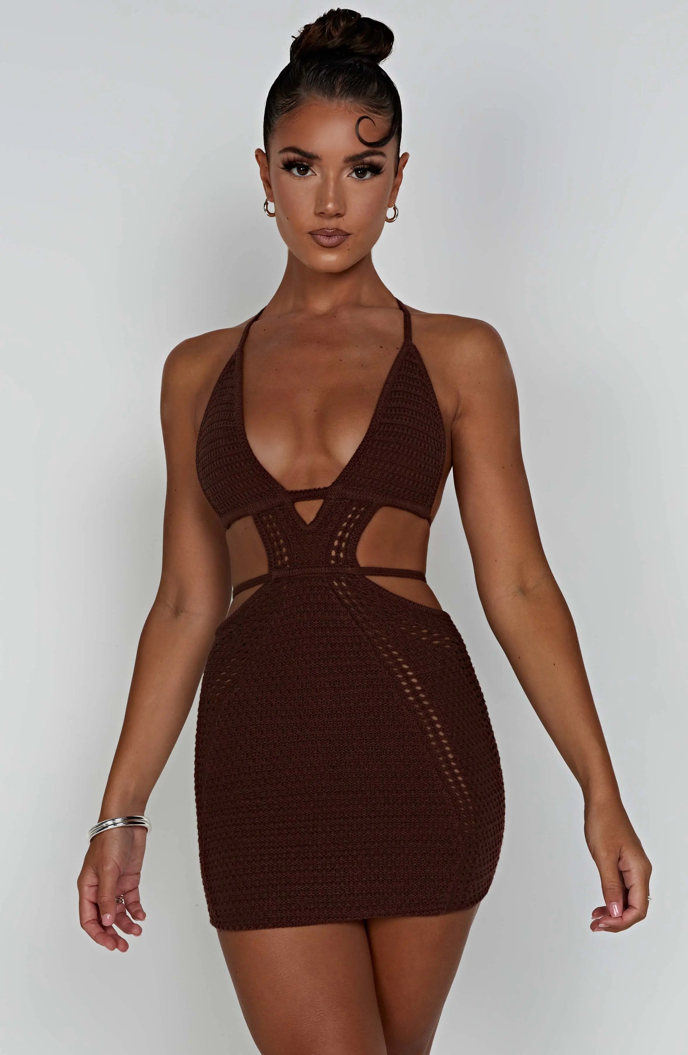 Selena Mini Dress - Chocolate T.T