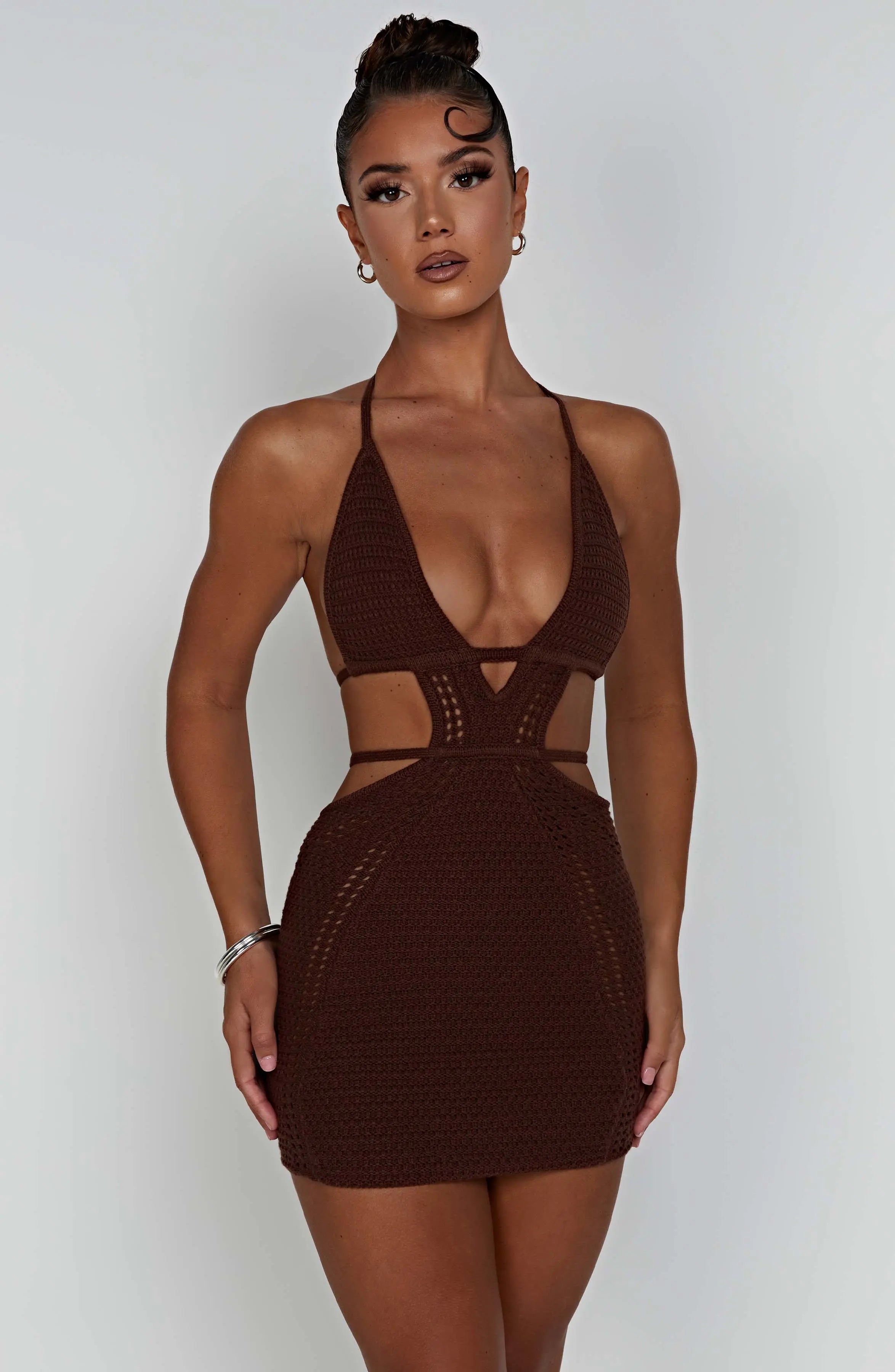 Selena Mini Dress - Chocolate T.T