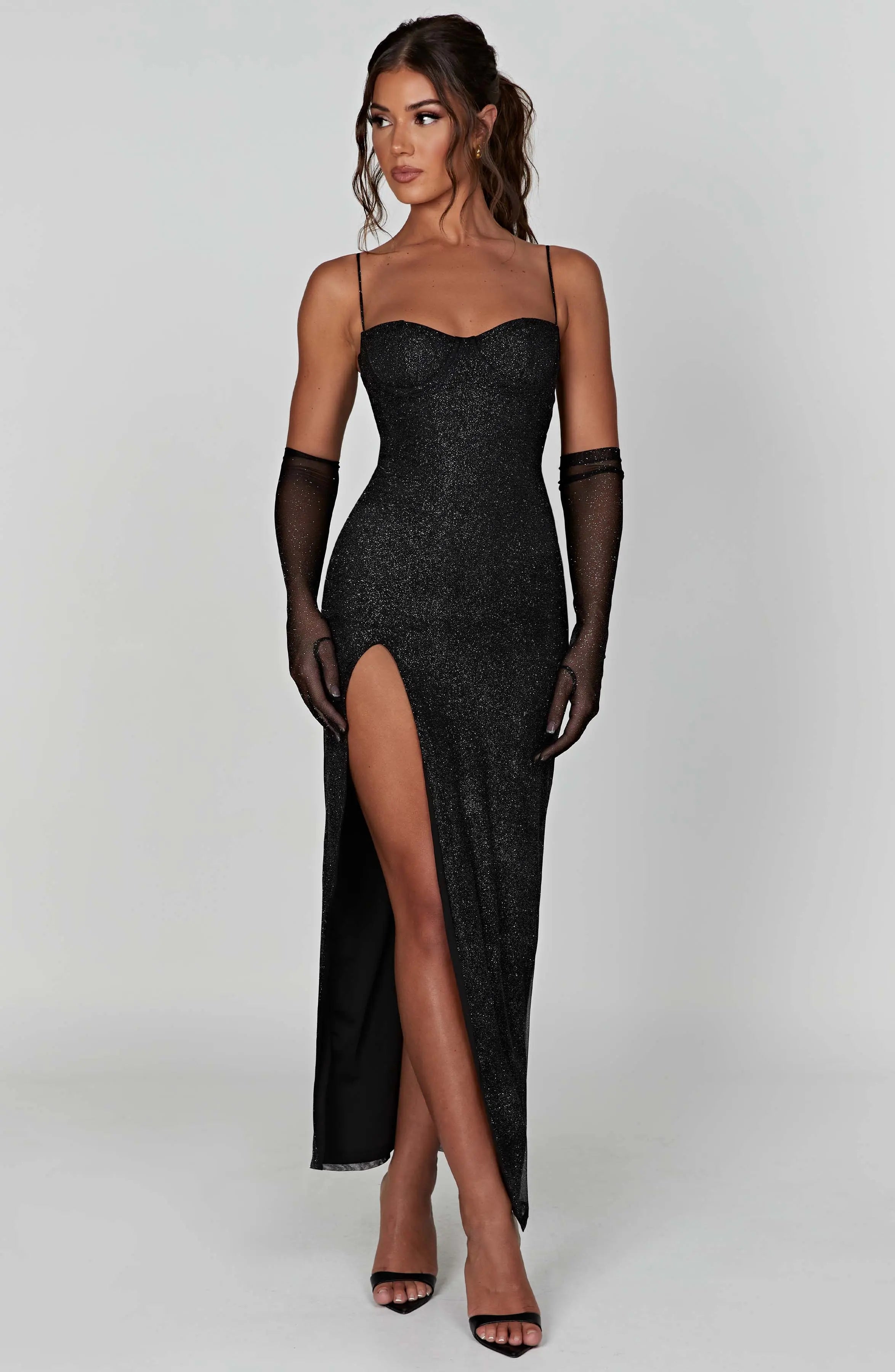 Trixie Maxi Dress - Black Sparkle L.F