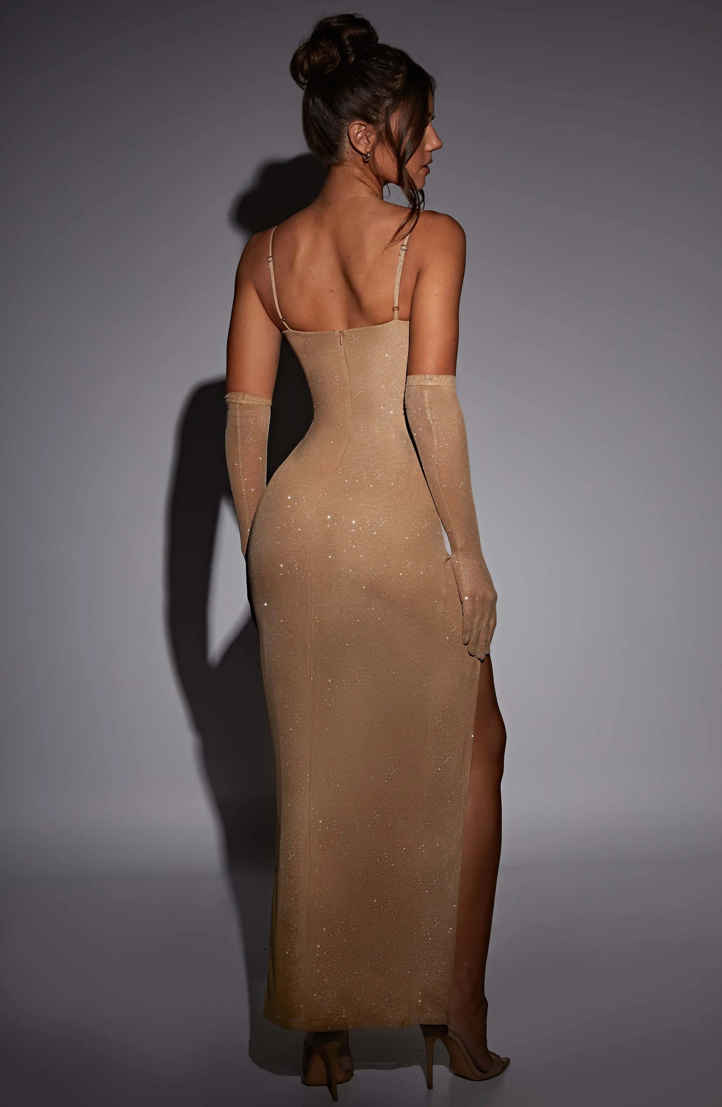 Trixie Maxi Dress - Gold Sparkle L.F