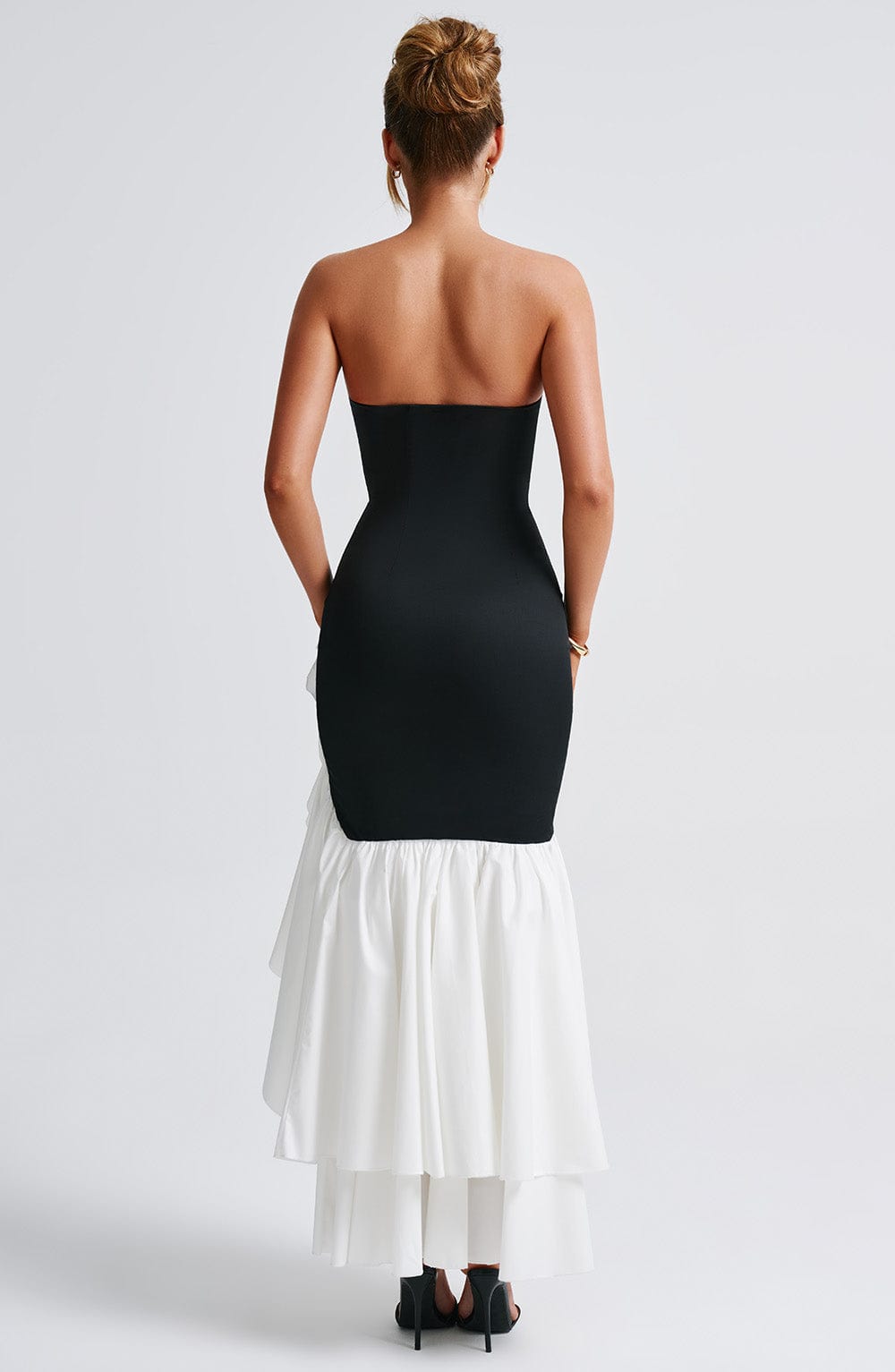 Angelina Maxi Dress - Black/White