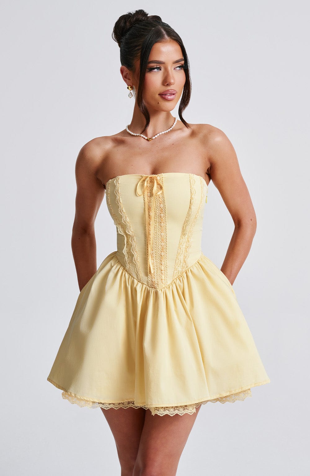 Evie Mini Dress - Lemon