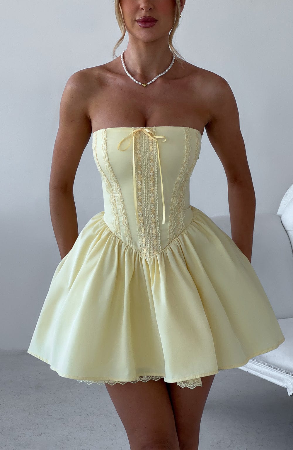 Evie Mini Dress - Lemon