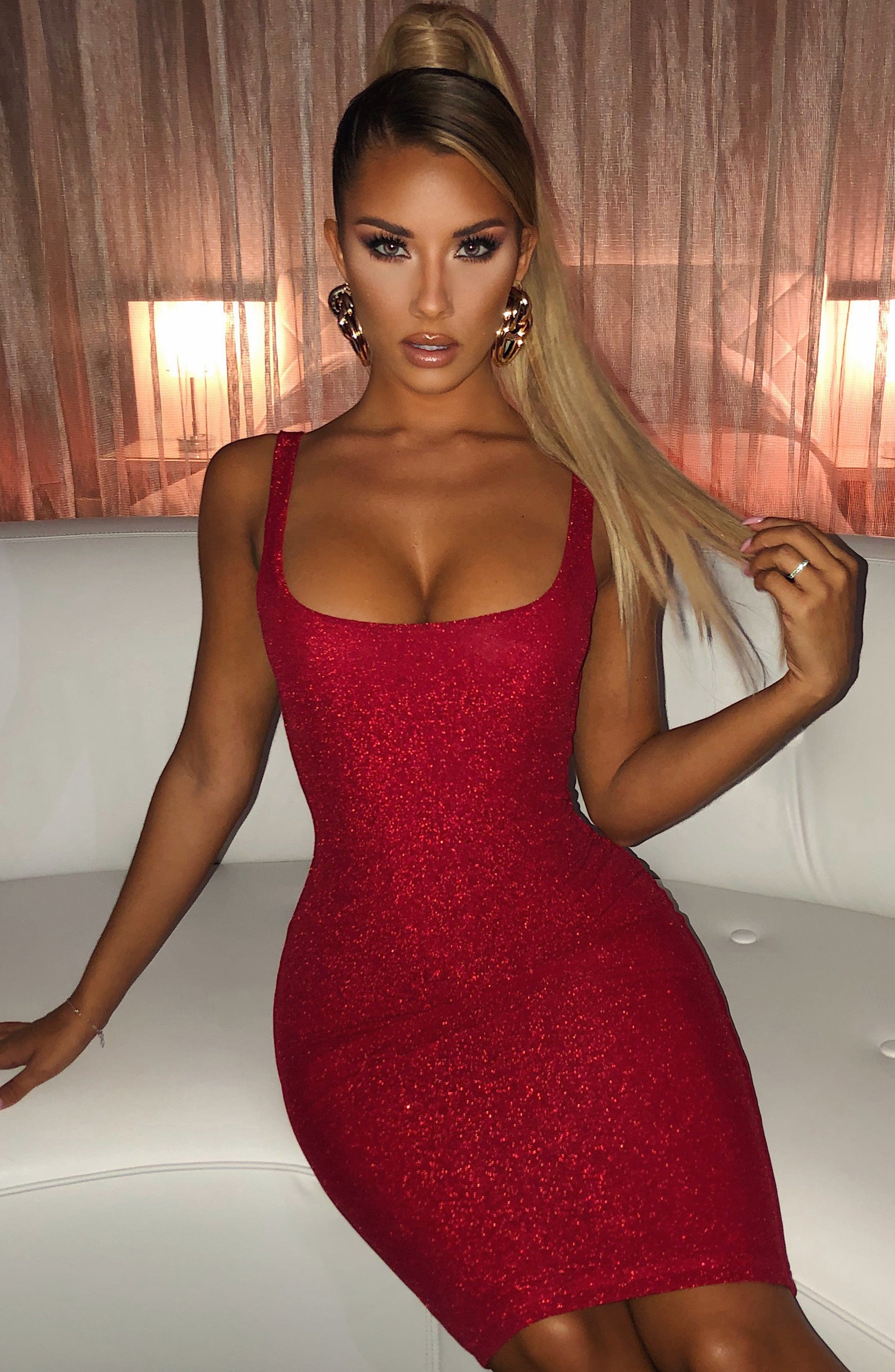 Jada Dress - Red Sparkle