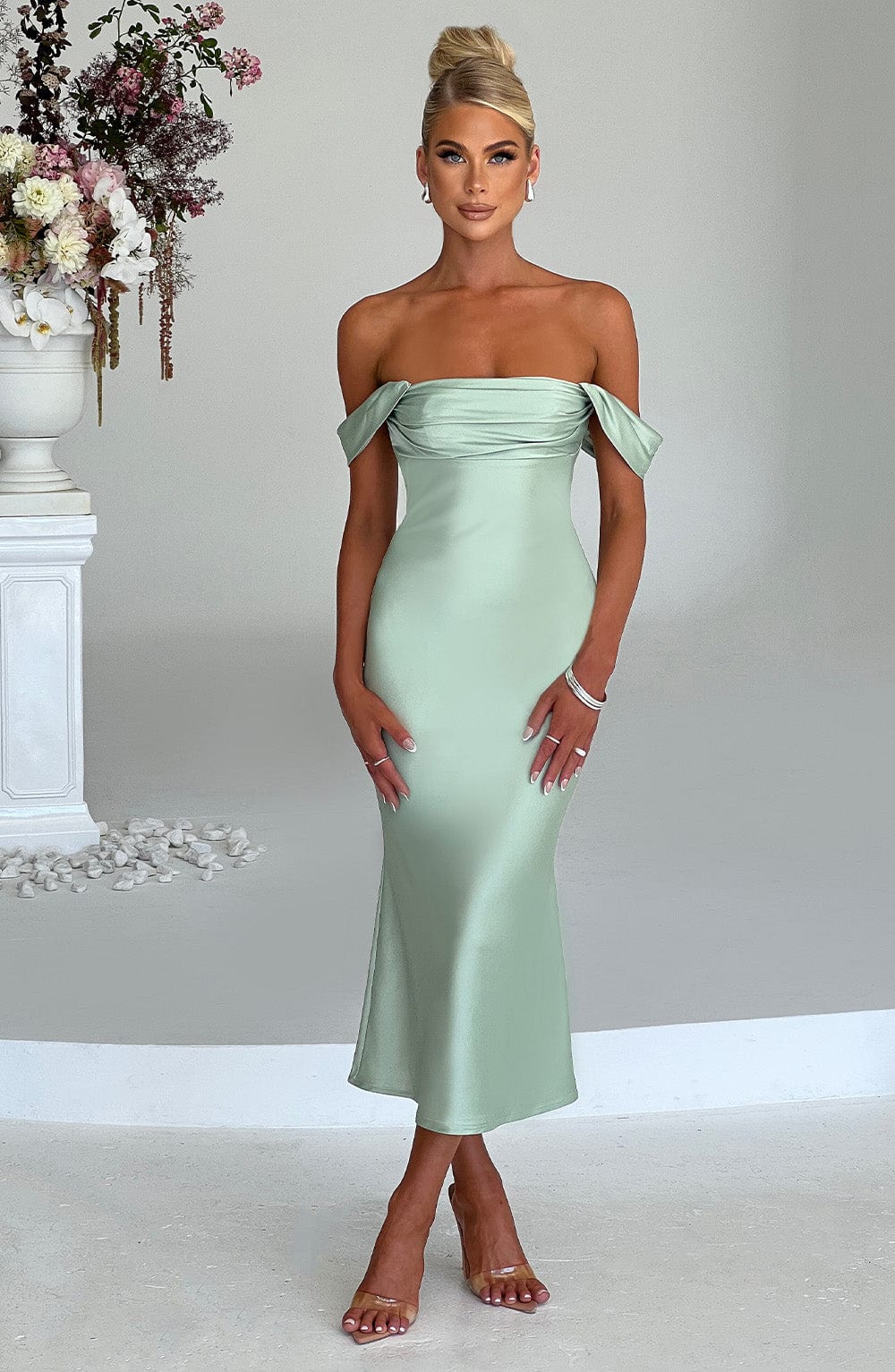 Jennifer Midi Dress - Mint