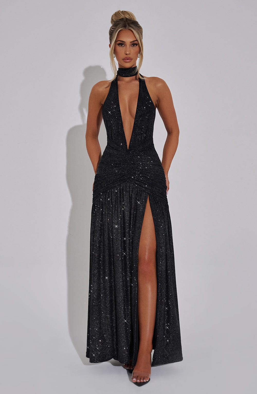 Melania Maxi Dress - Black Sparkle