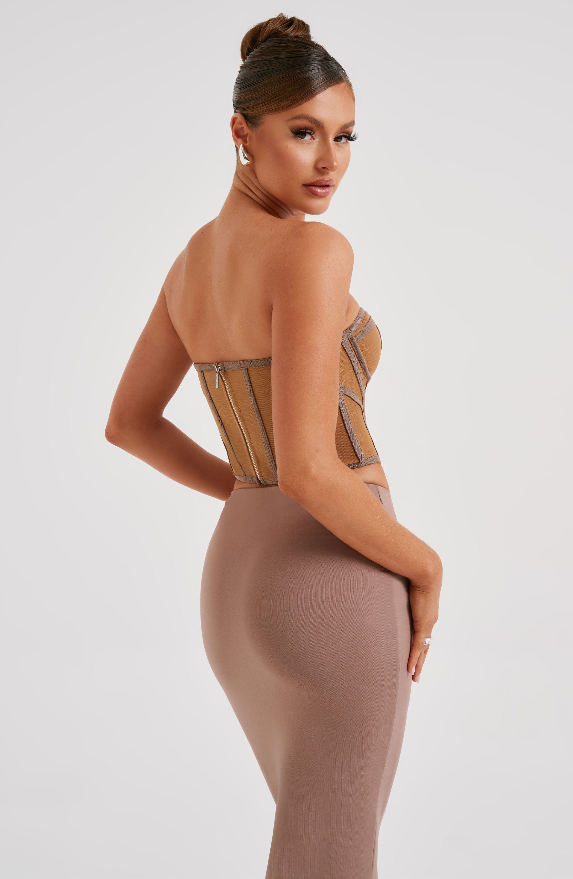 Santanna Corset - Chocolate/Nude