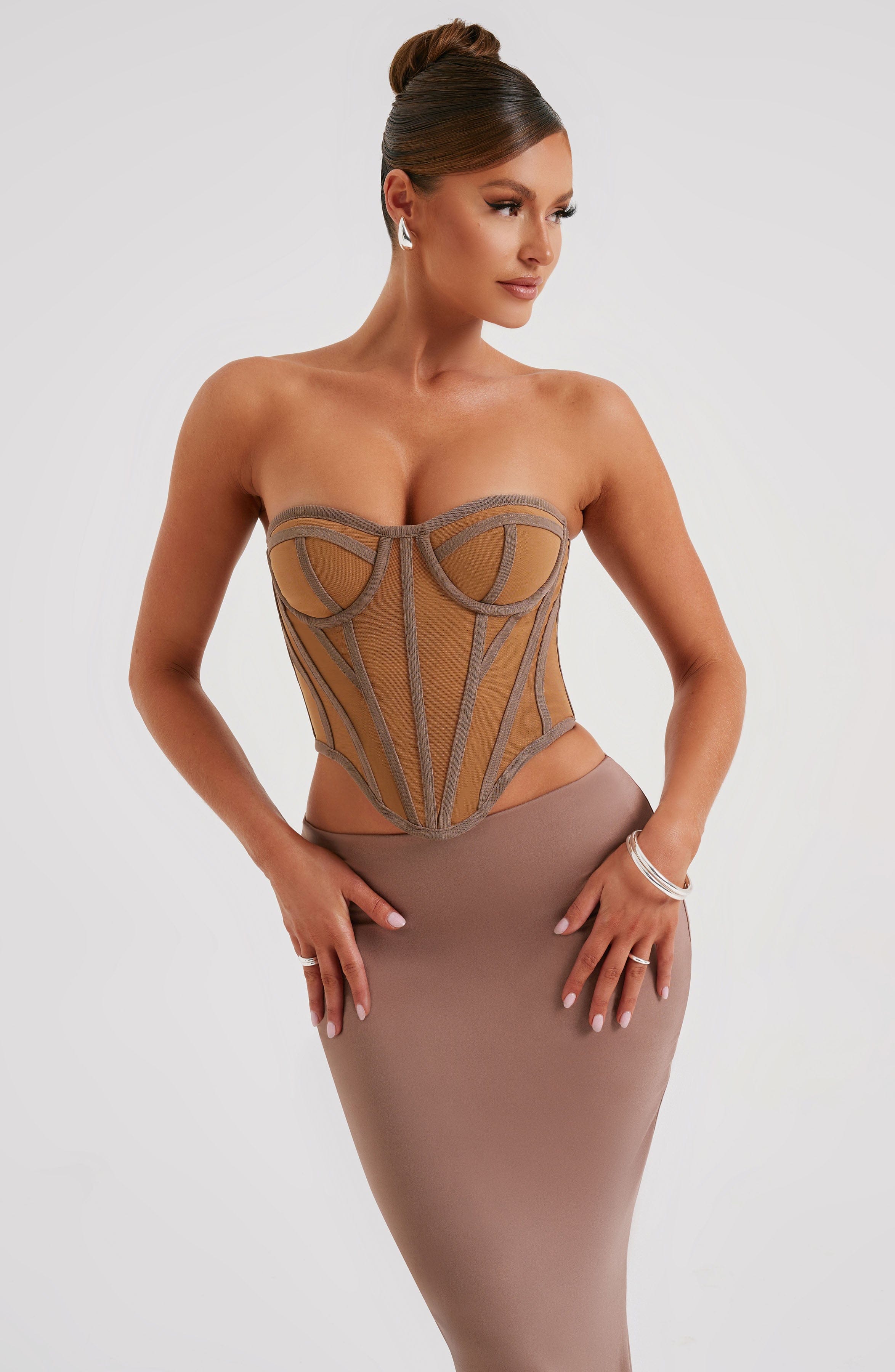 Santanna Corset - Chocolate/Nude